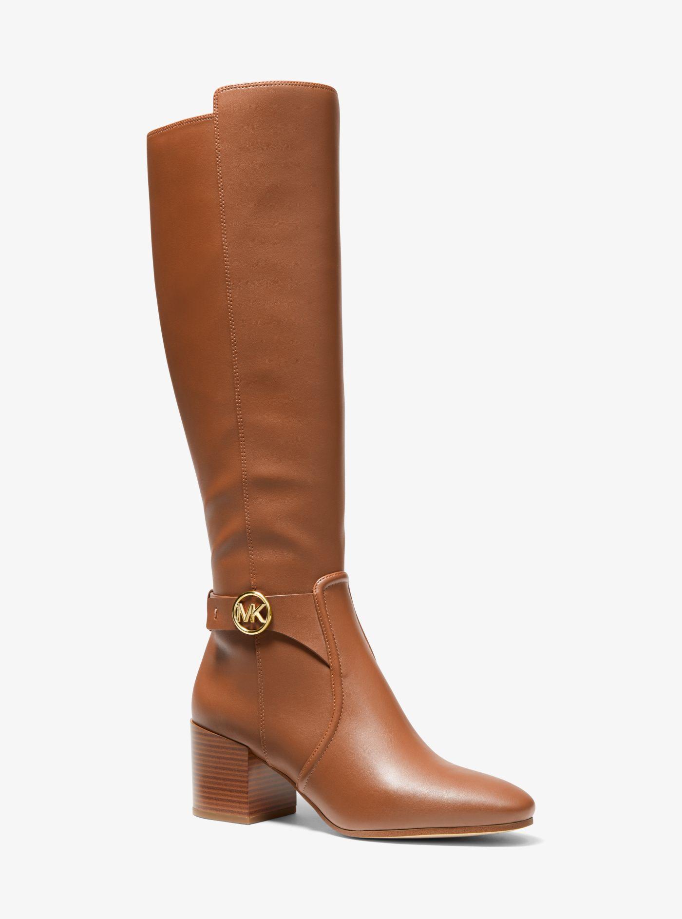 Michael Kors Carmen Faux Leather Riding Boot in Brown | Lyst