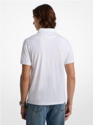 Michael Kors Greenwich Signature Logo Print Cotton Polo