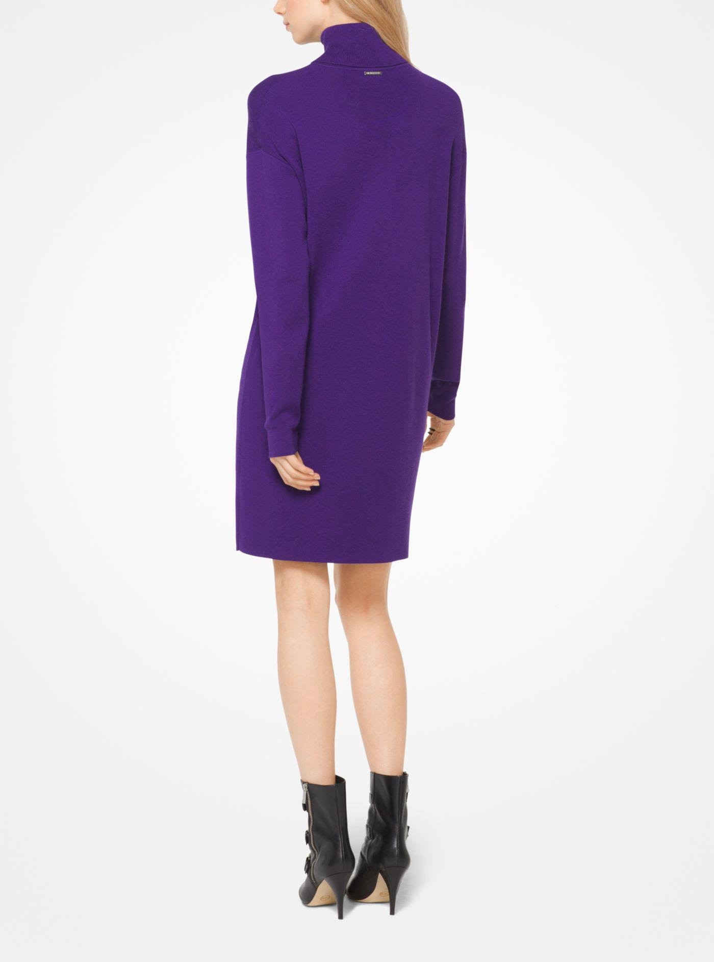 Purple turtleneck sweater dress Outlet