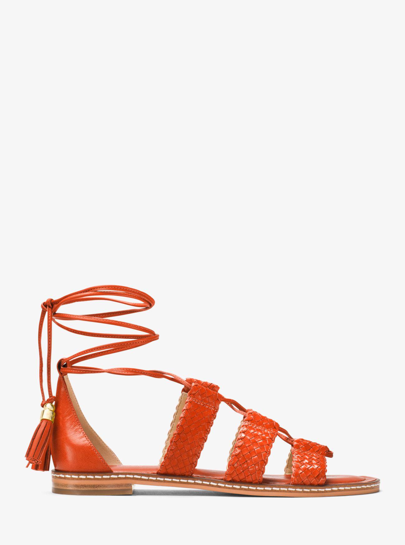 michael kors orange sandals
