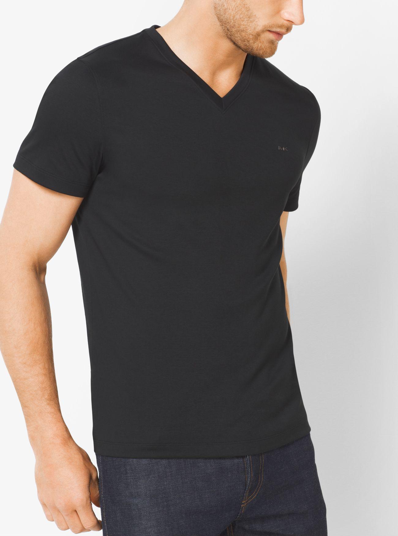 Michael Kors V-neck Cotton T-shirt in 