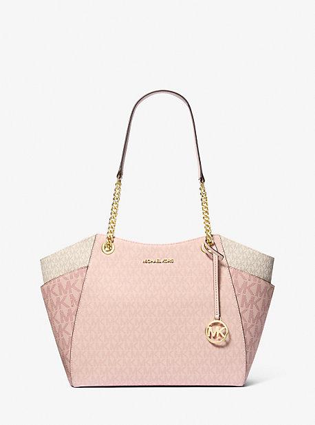 Michael Kors Jet Set Large Color-Block Signature Logo Tote Bag in