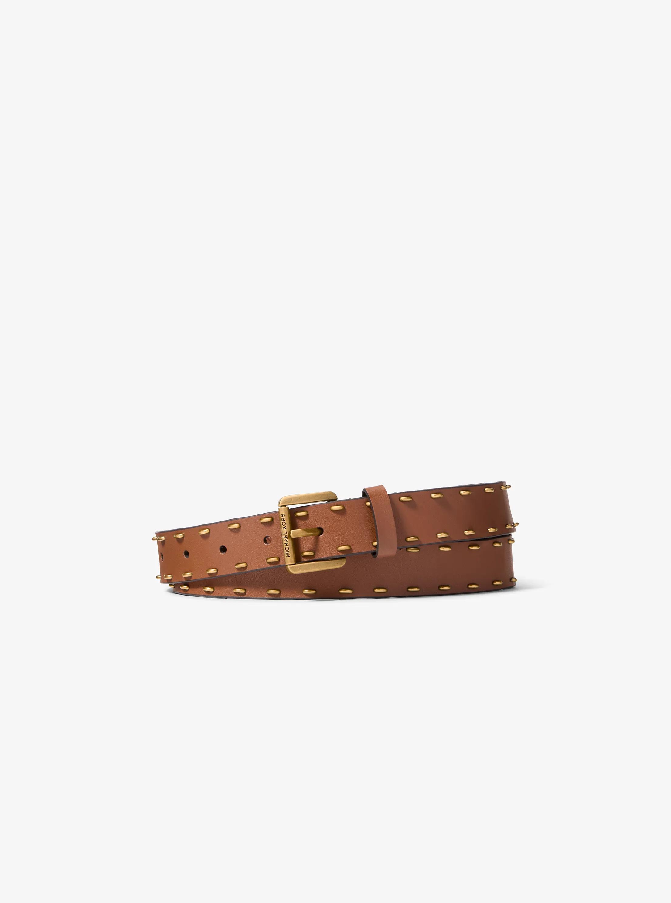 Michael Kors Leather Studded Monogram Buckle Wide Belt Michael Kors Studded Belts for Men for sale | eBay main image 4