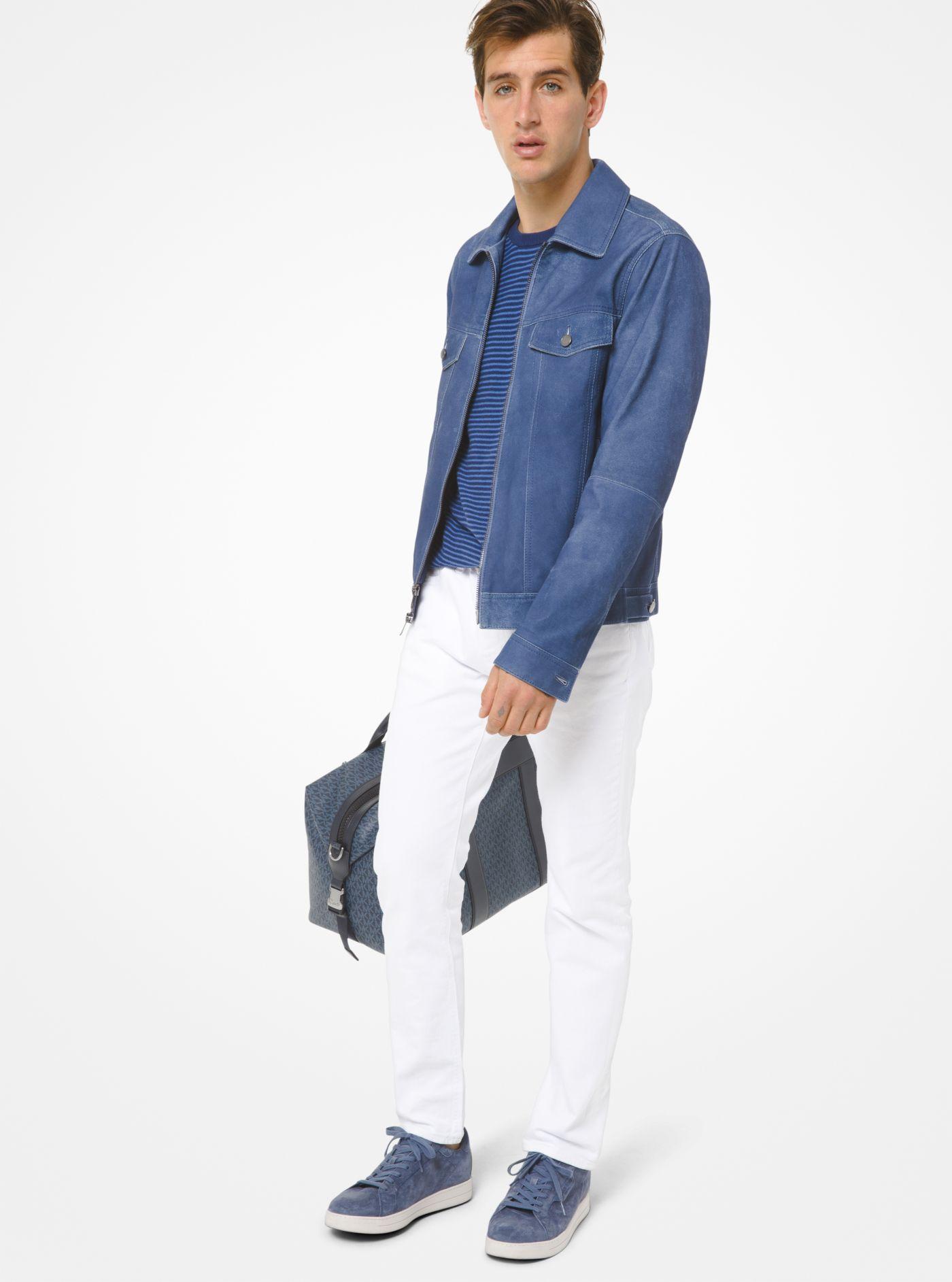 Michael Kors Suede Trucker Jacket in 