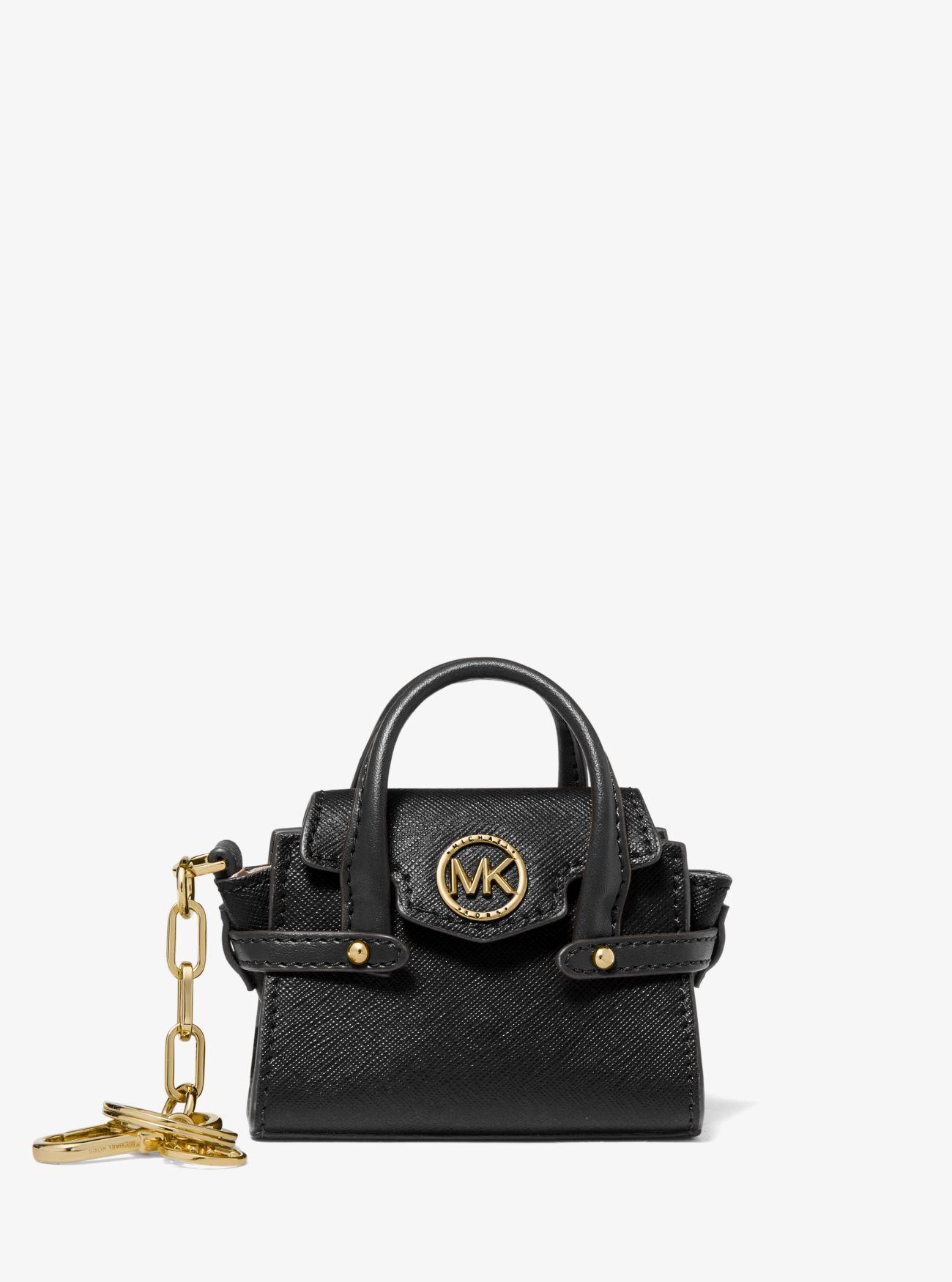 Michael Kors Taschenanhänger Carmen Aus Leder in Schwarz | Lyst DE