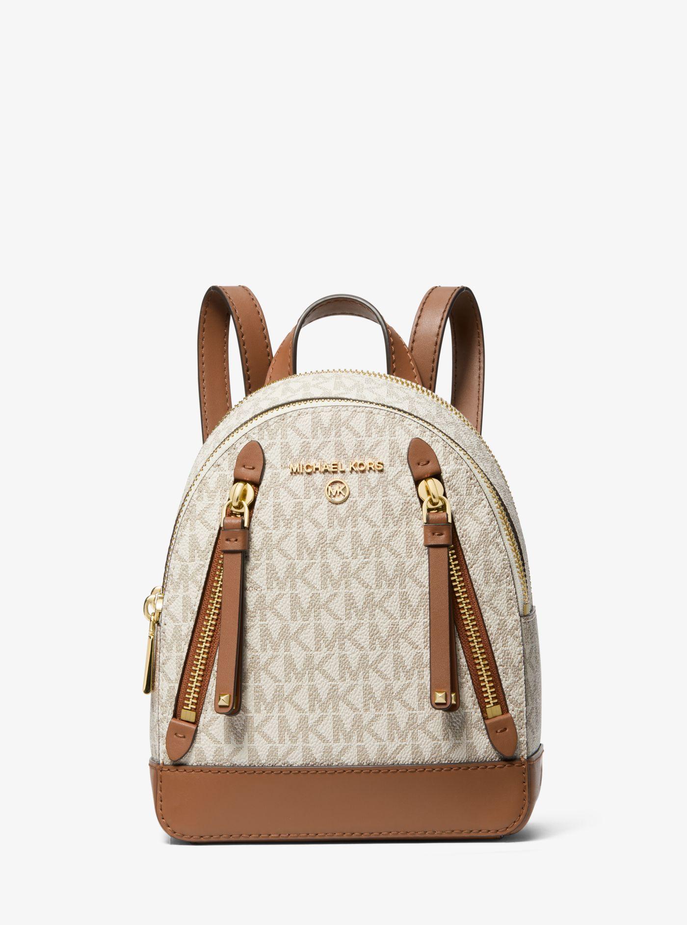 Michael Kors Brooklyn Extra-small Logo Backpack in Natural | Lyst