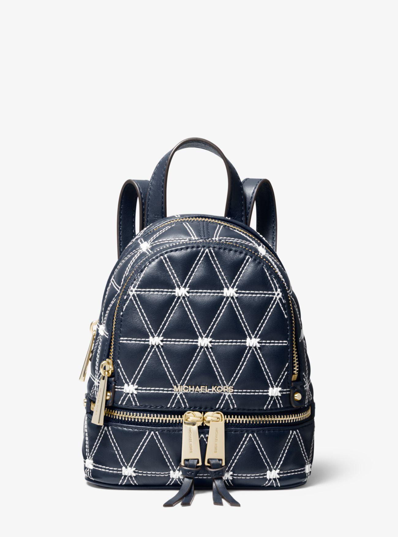 Michael Kors Rhea Mini Quilted Leather Backpack in Blue Lyst