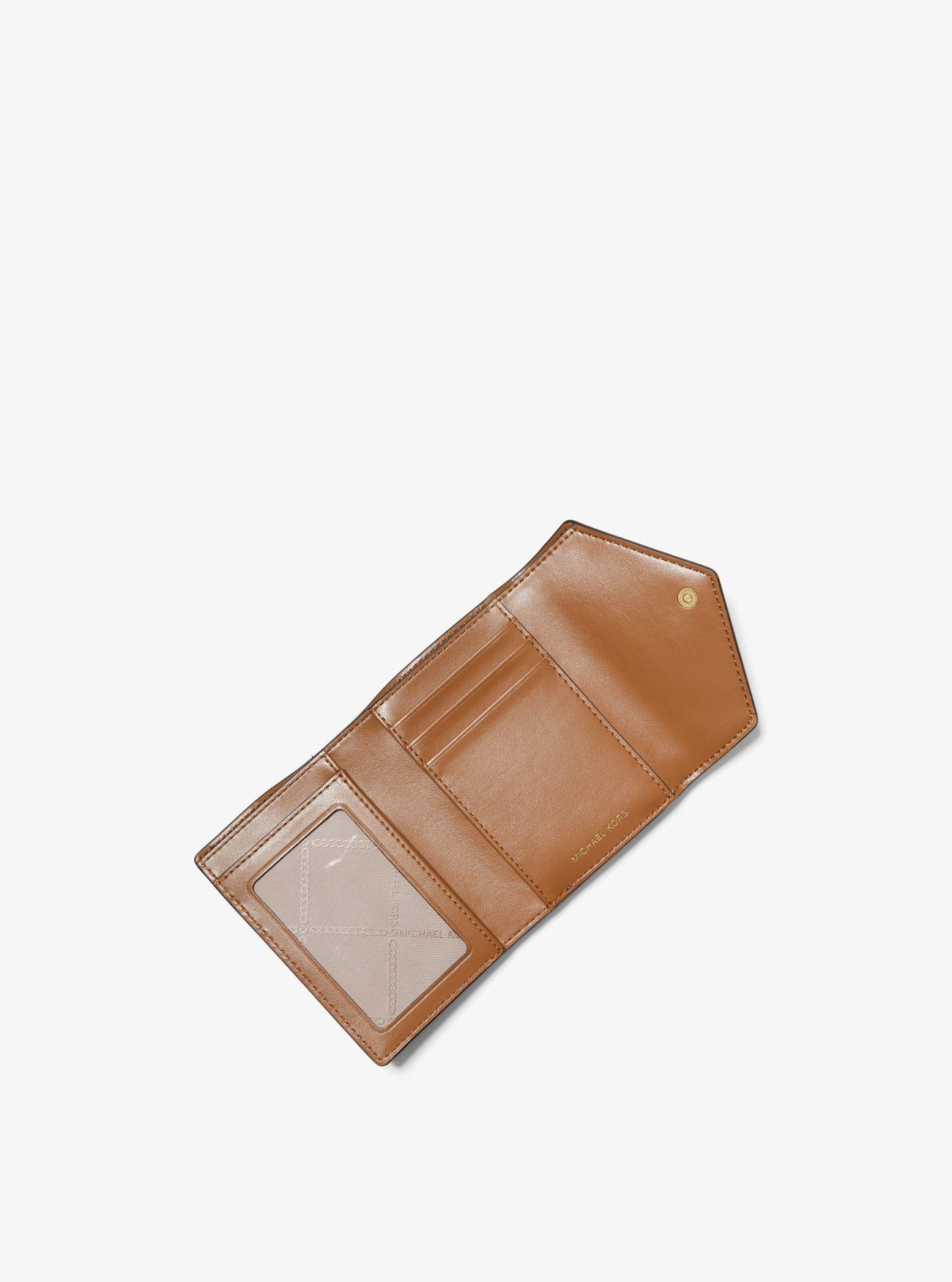 Michael Kors Carmen Medium Logo And Leather Tri fold Envelope