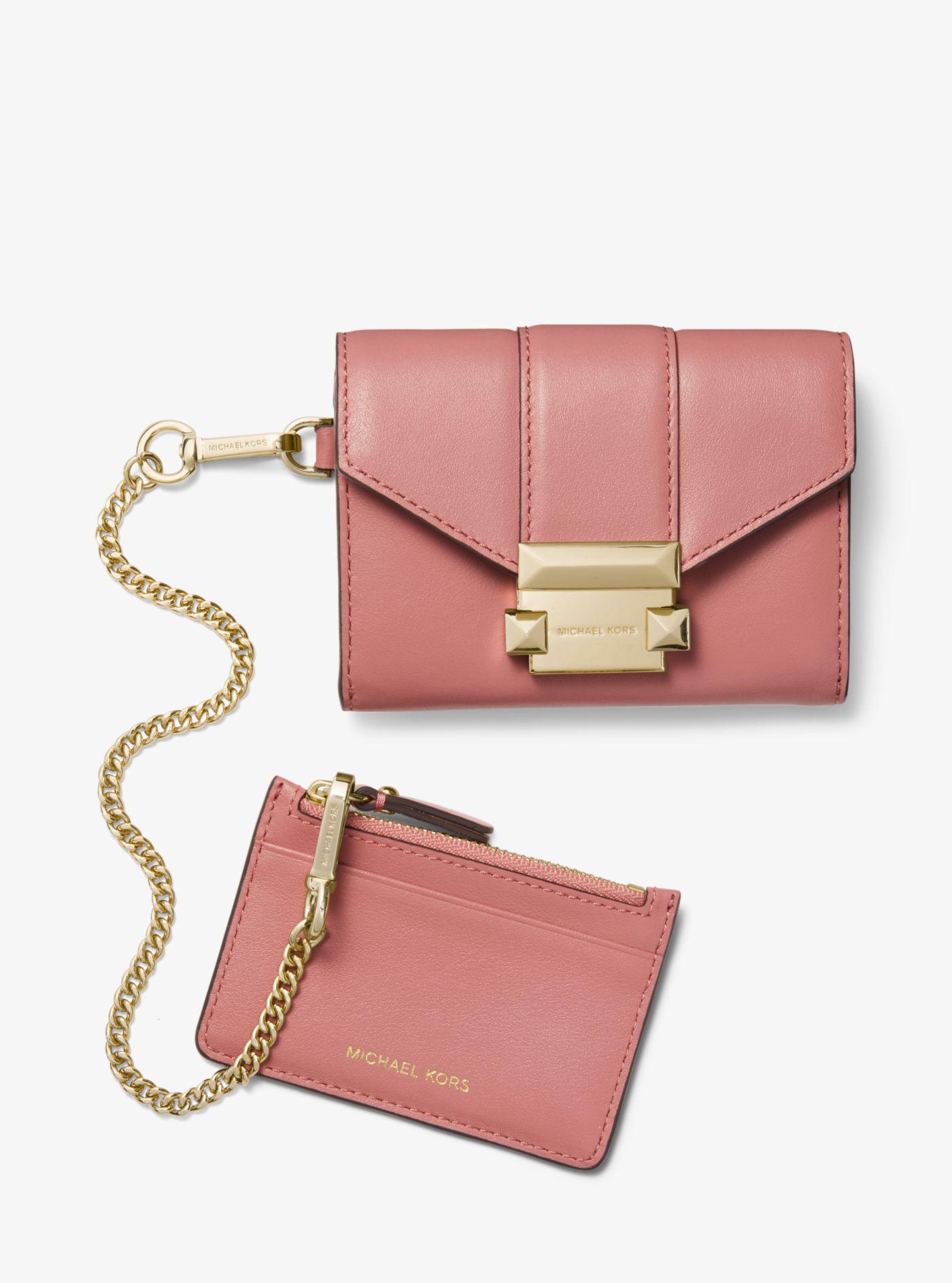 Michael Kors Whitney Small Leather Chain Wallet in Rose (Pink) - Lyst
