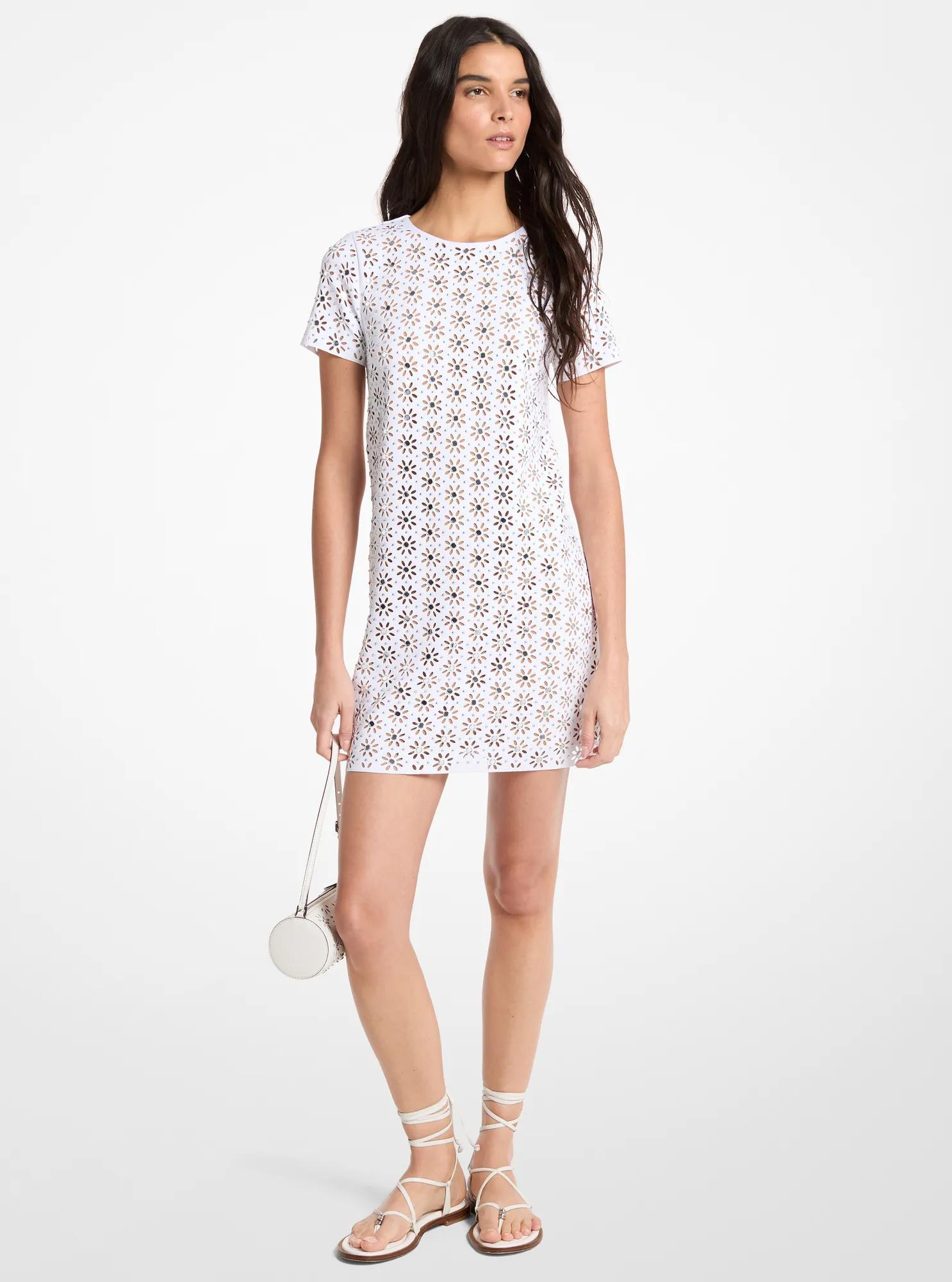 white christmas dresses Sydney's Closet SC7368 - Long Laser Cut Sequin On Mesh Mermaid Dress main image 0
