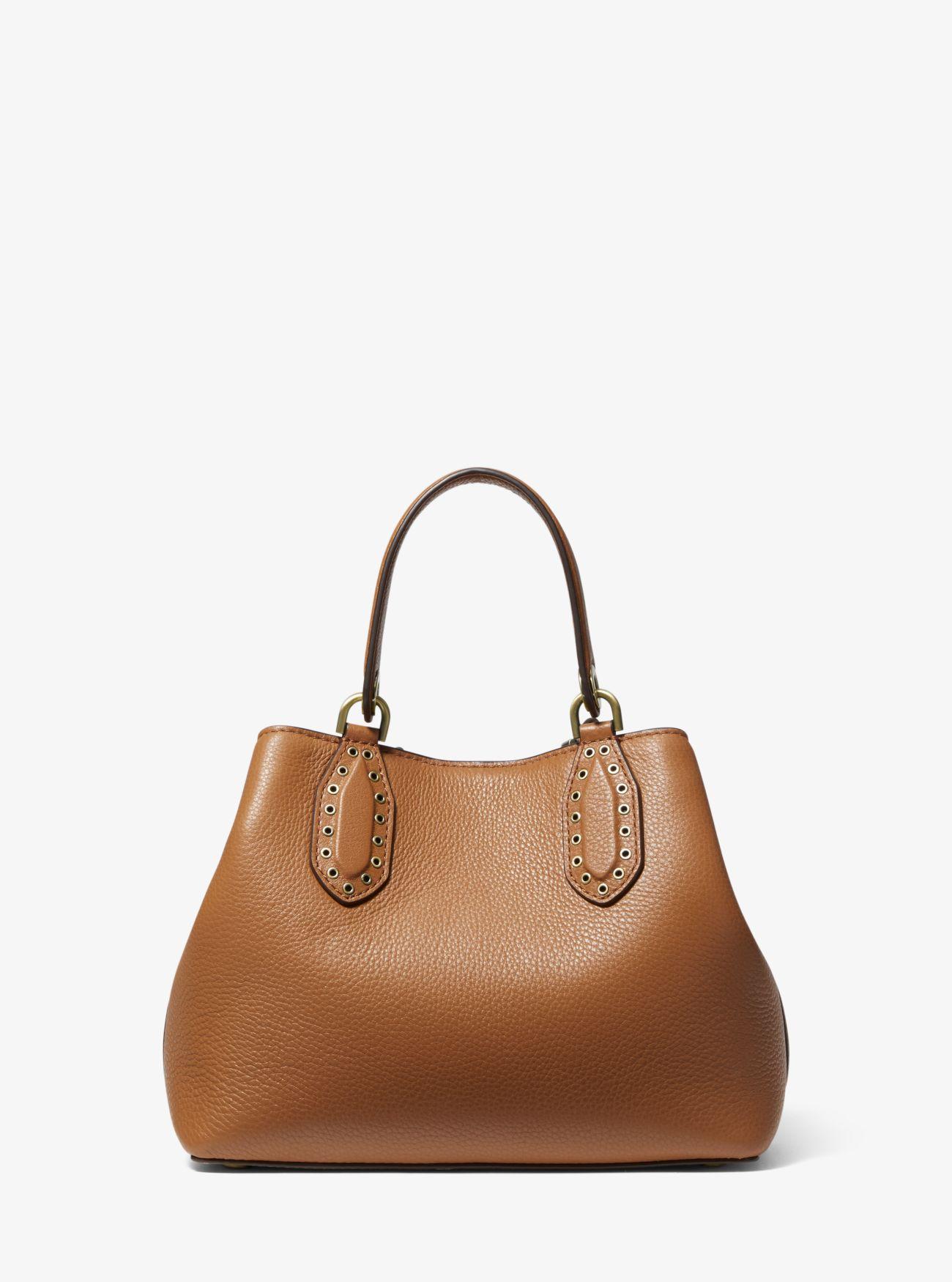 michael kors brooklyn small leather satchel