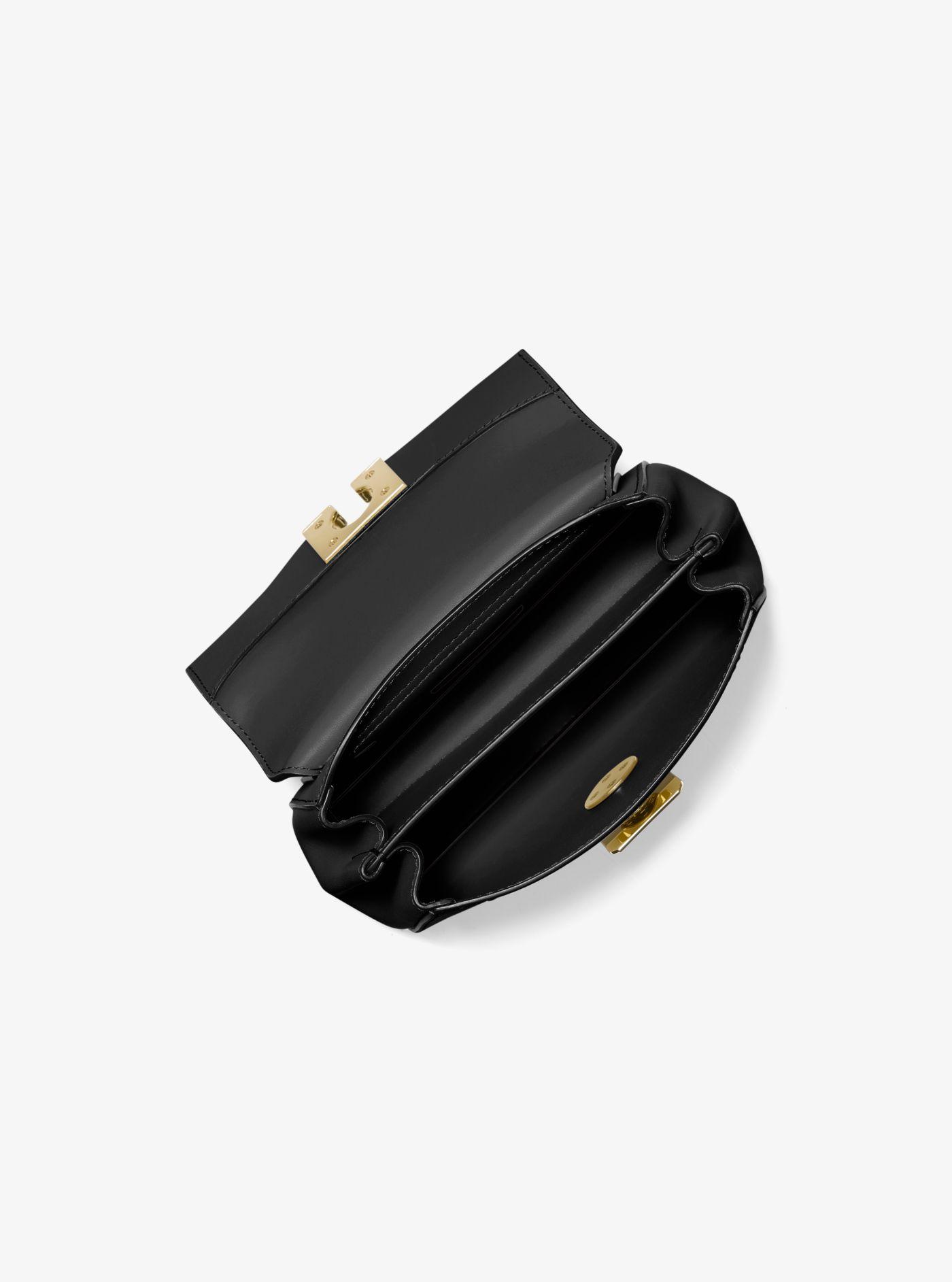 Michael Kors Lita Small Leather Crossbody Bag in Black | Lyst