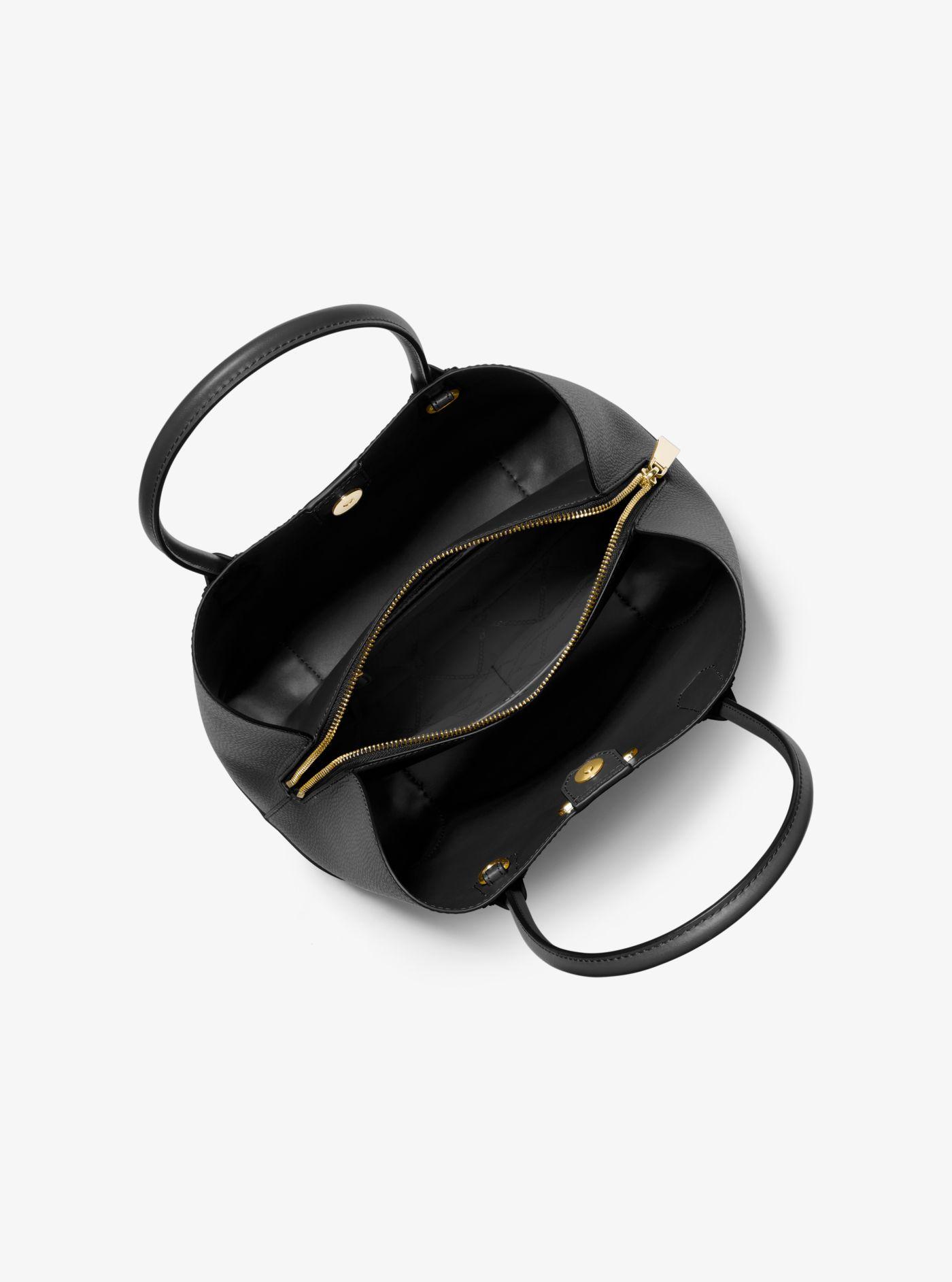 Michael Kors Mercer Gallery Medium Faux Pebbled Leather Tote Bag in Black |  Lyst