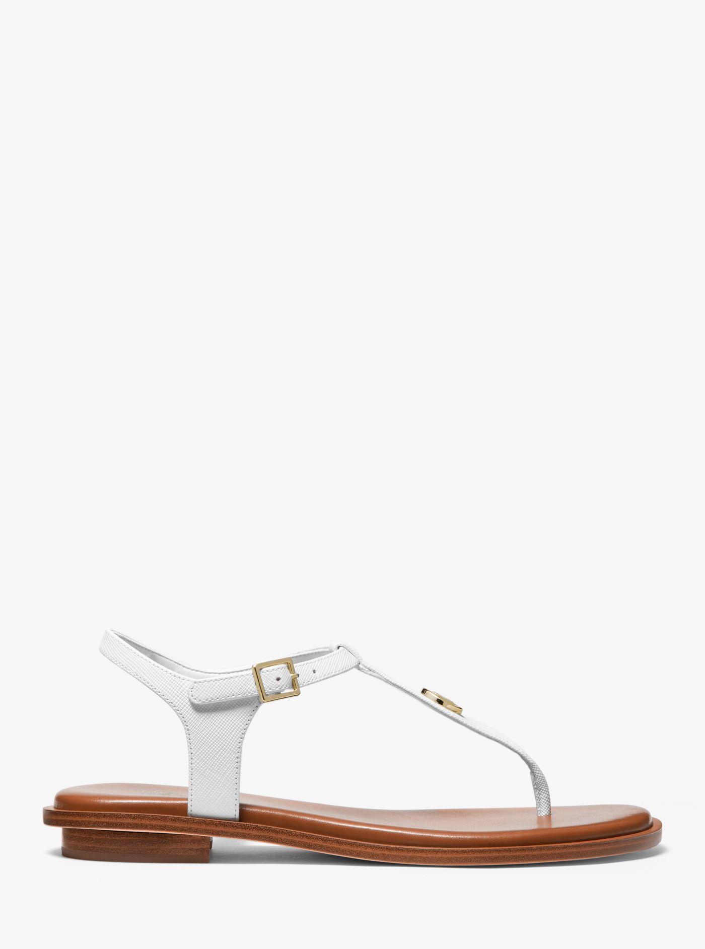 Michael Kors Mallory Leather T-strap Sandal | Lyst Australia