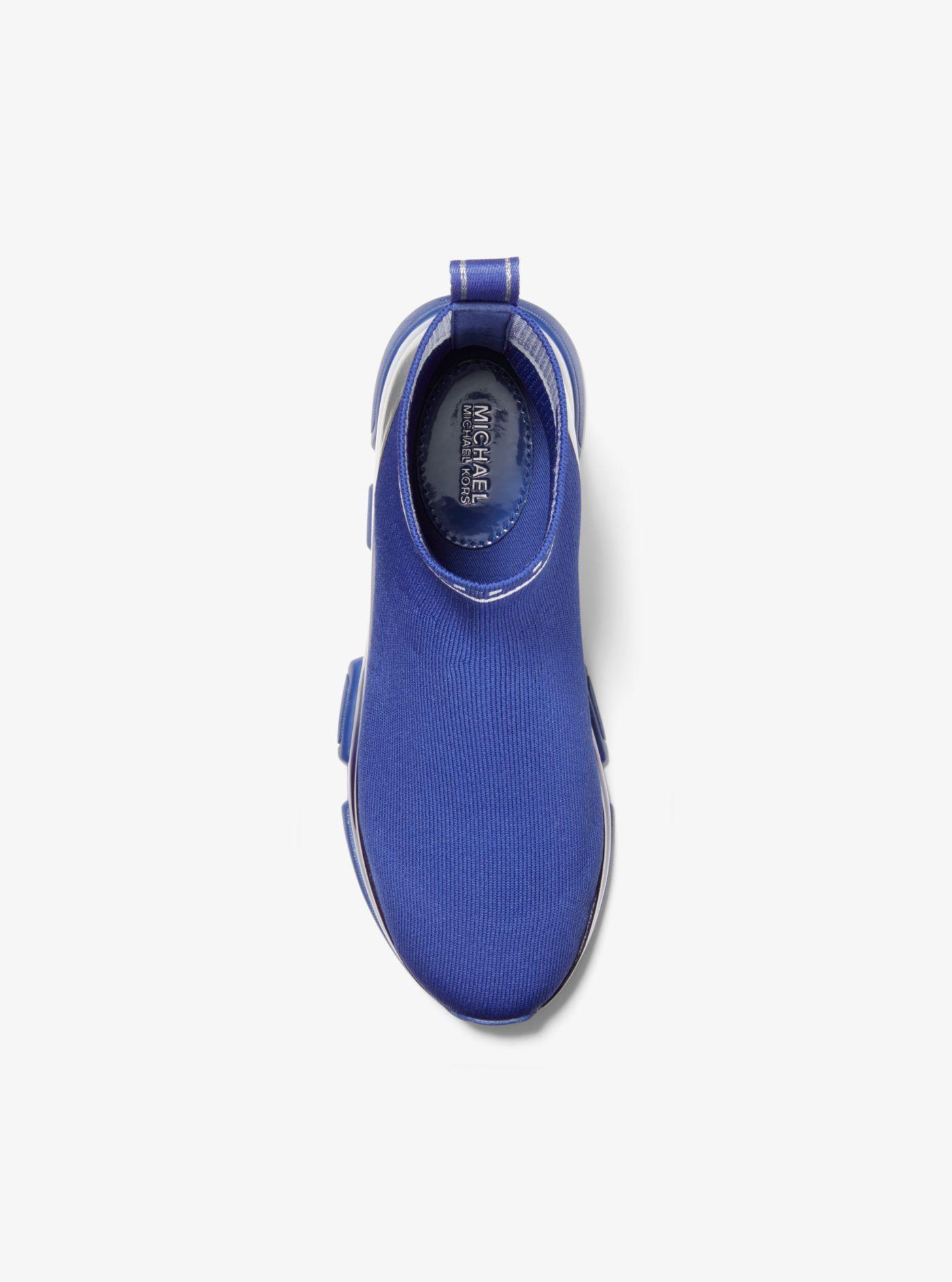 Michael Kors Kendra Reflective Stretch Knit Sock Sneaker in Blue | Lyst