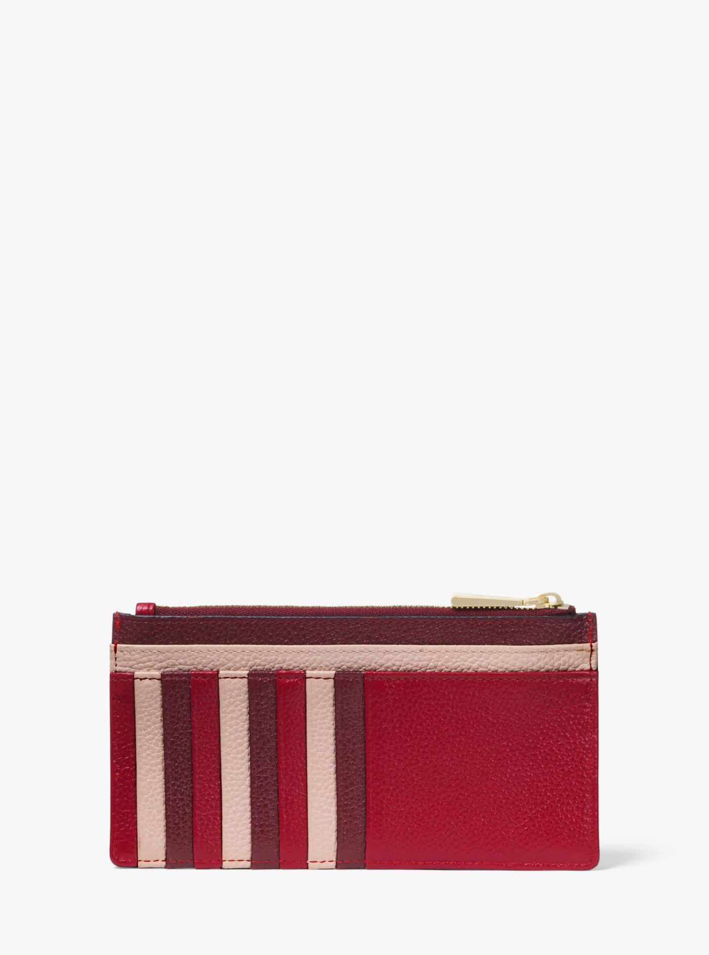 michael kors pebbled leather card case