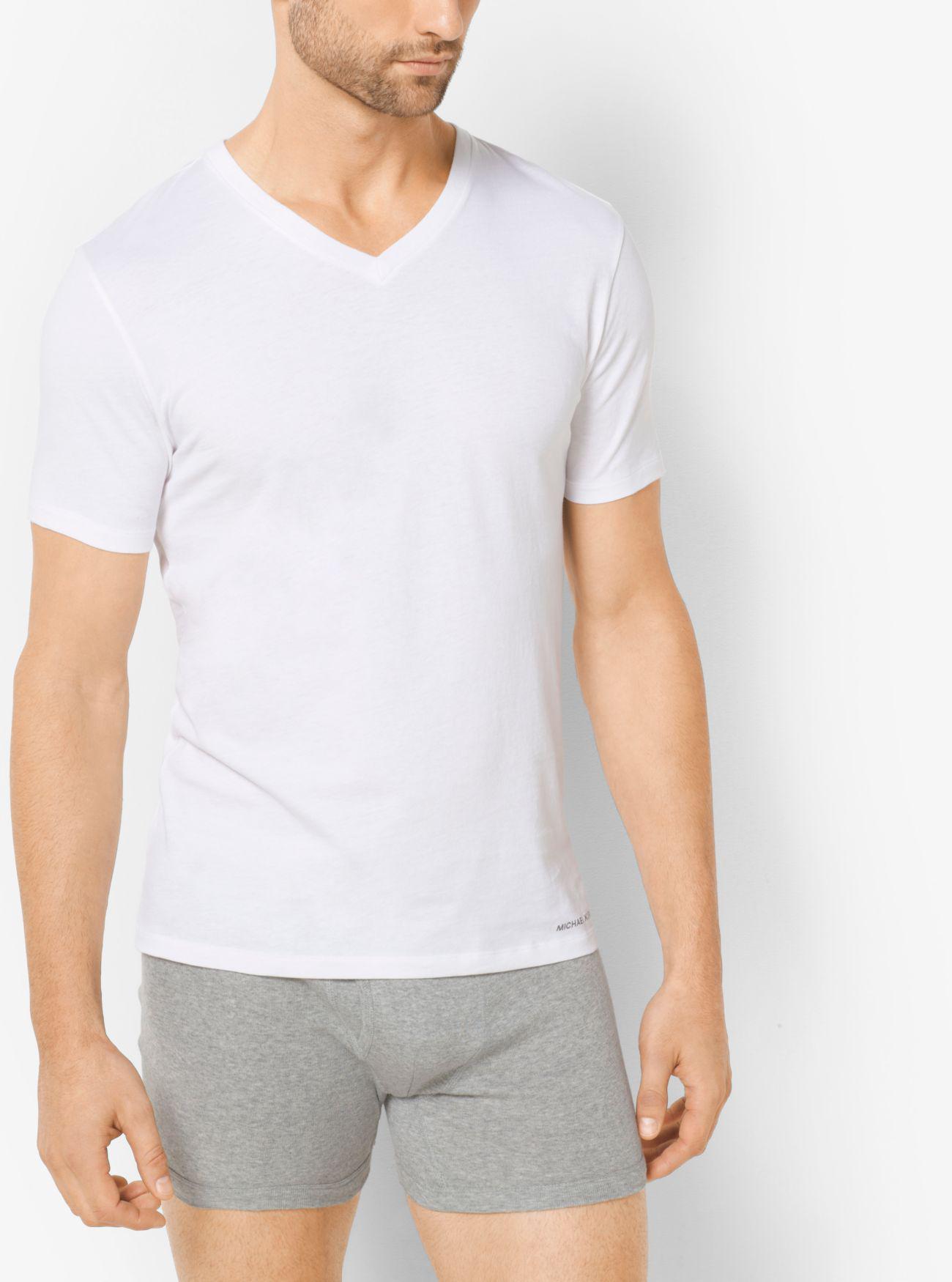 Michael Kors 3-pack V-neck Cotton T-shirt for Men - Lyst