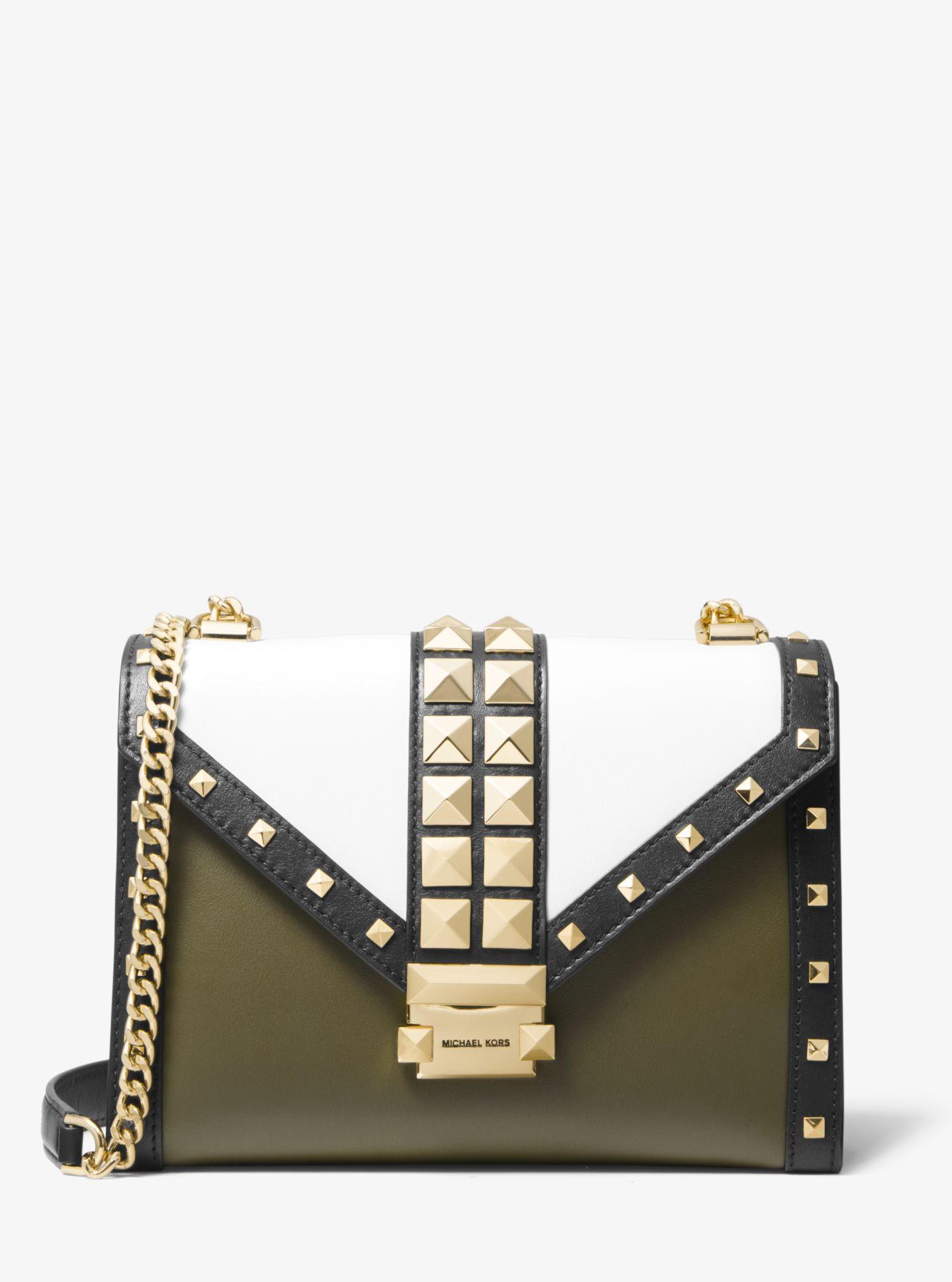 Michael Kors Whitney Large Studded Tri-color Leather Convertible Shoulder  Bag | Lyst Canada