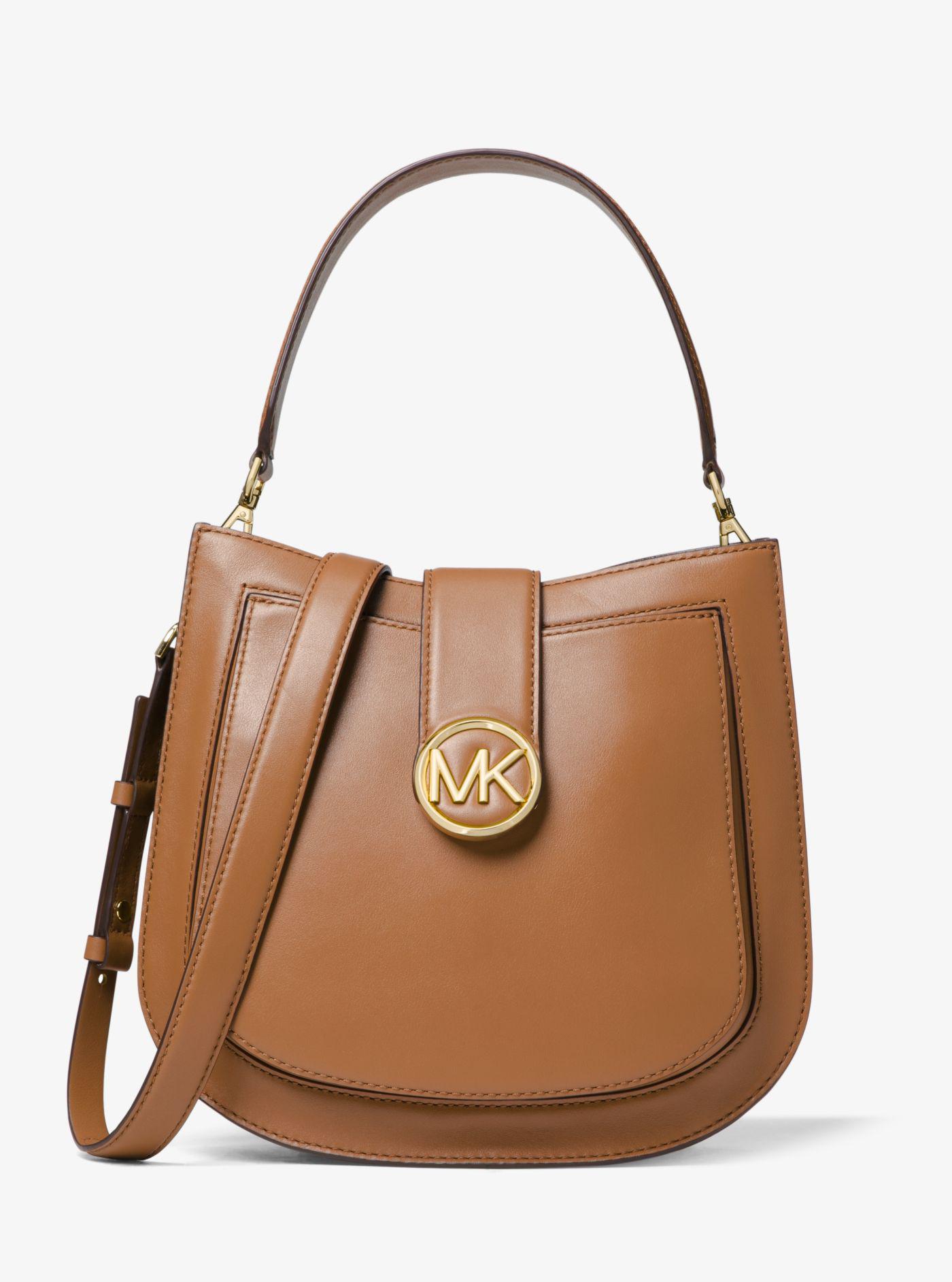 Michael Kors Lillie Medium Leather Shoulder Bag in Brown - Lyst