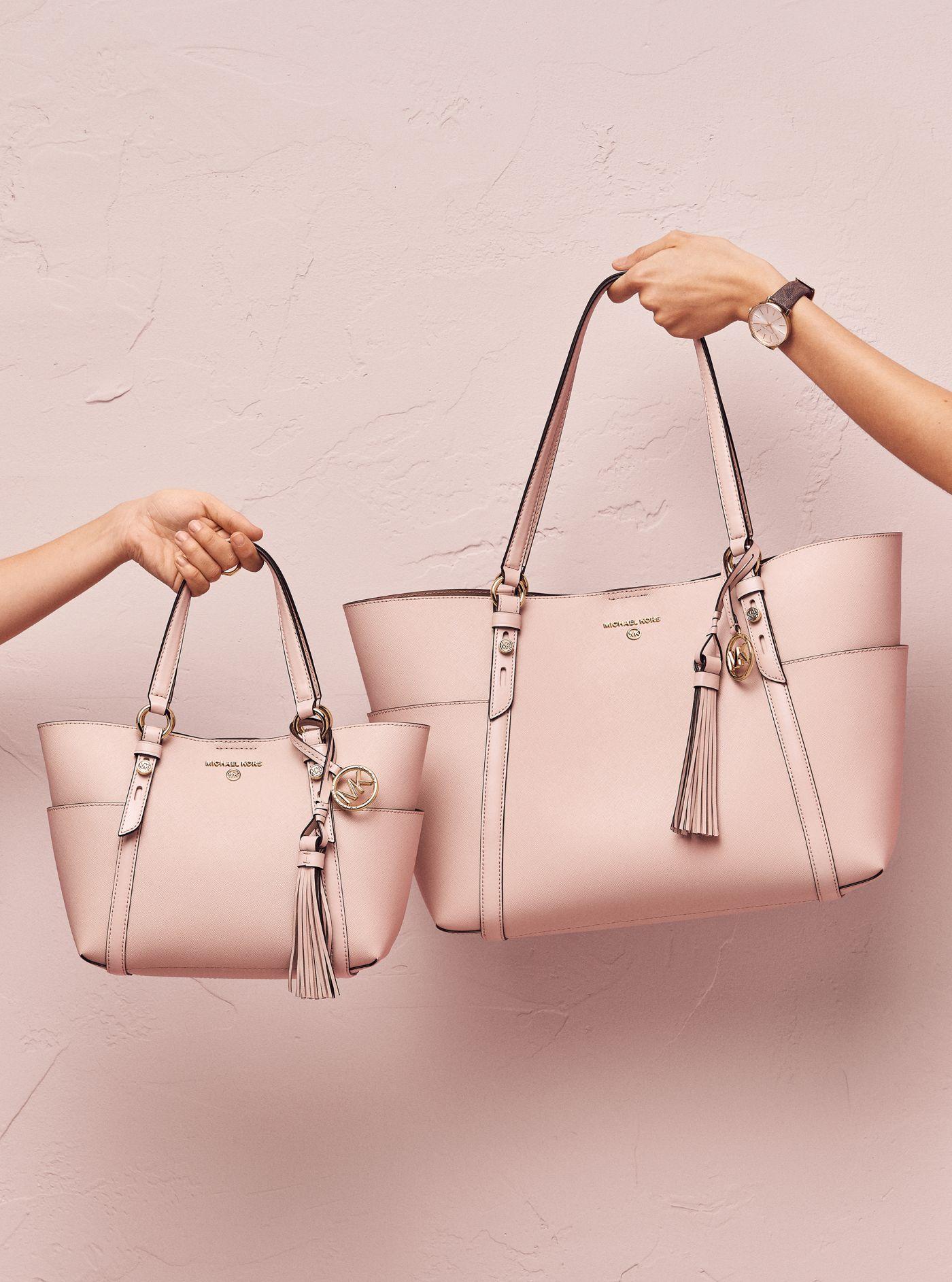 mk pink tote bag
