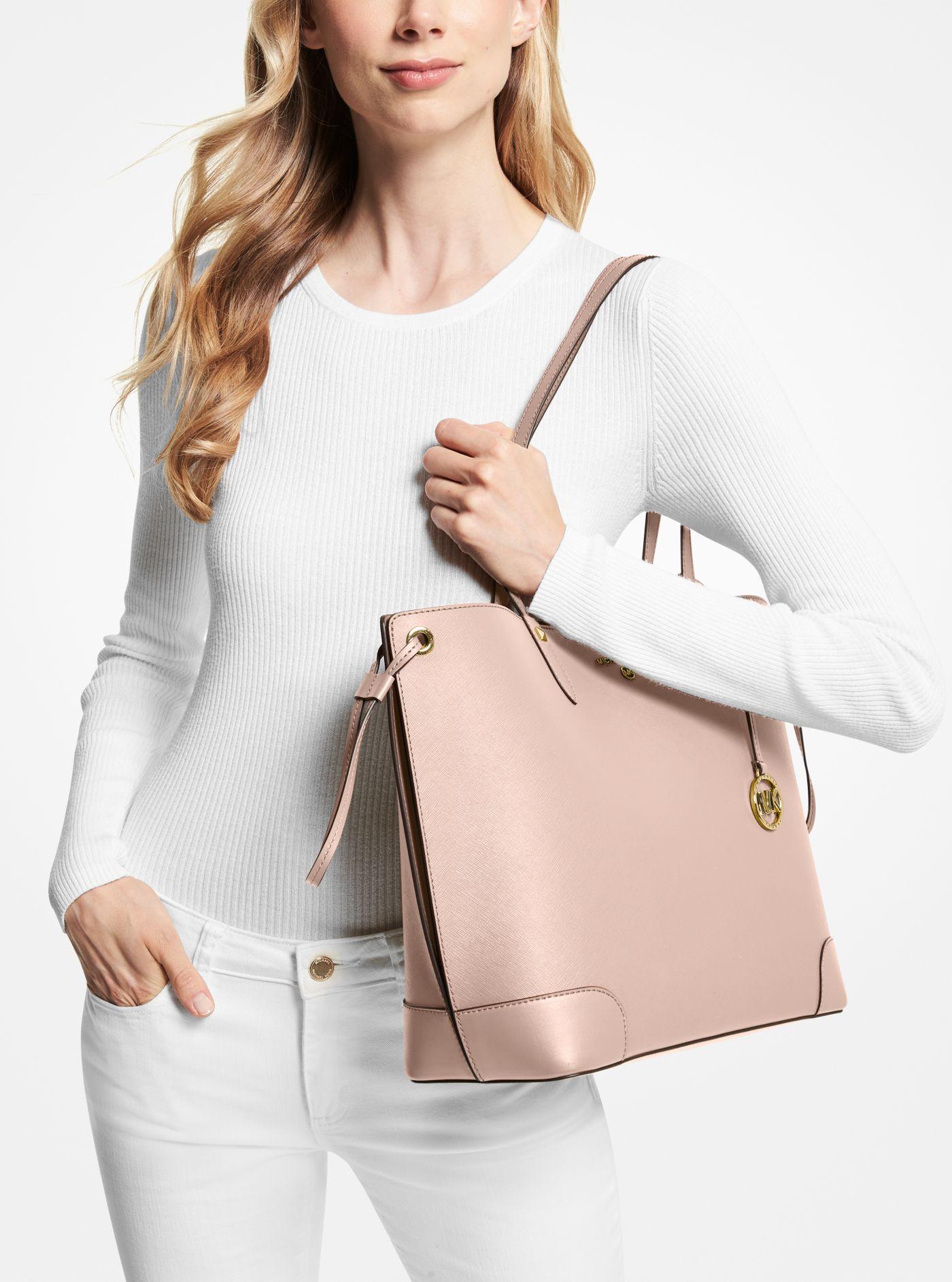 Michael Kors Edith Large Saffiano Leather Tote Bag in Pink | Lyst Canada
