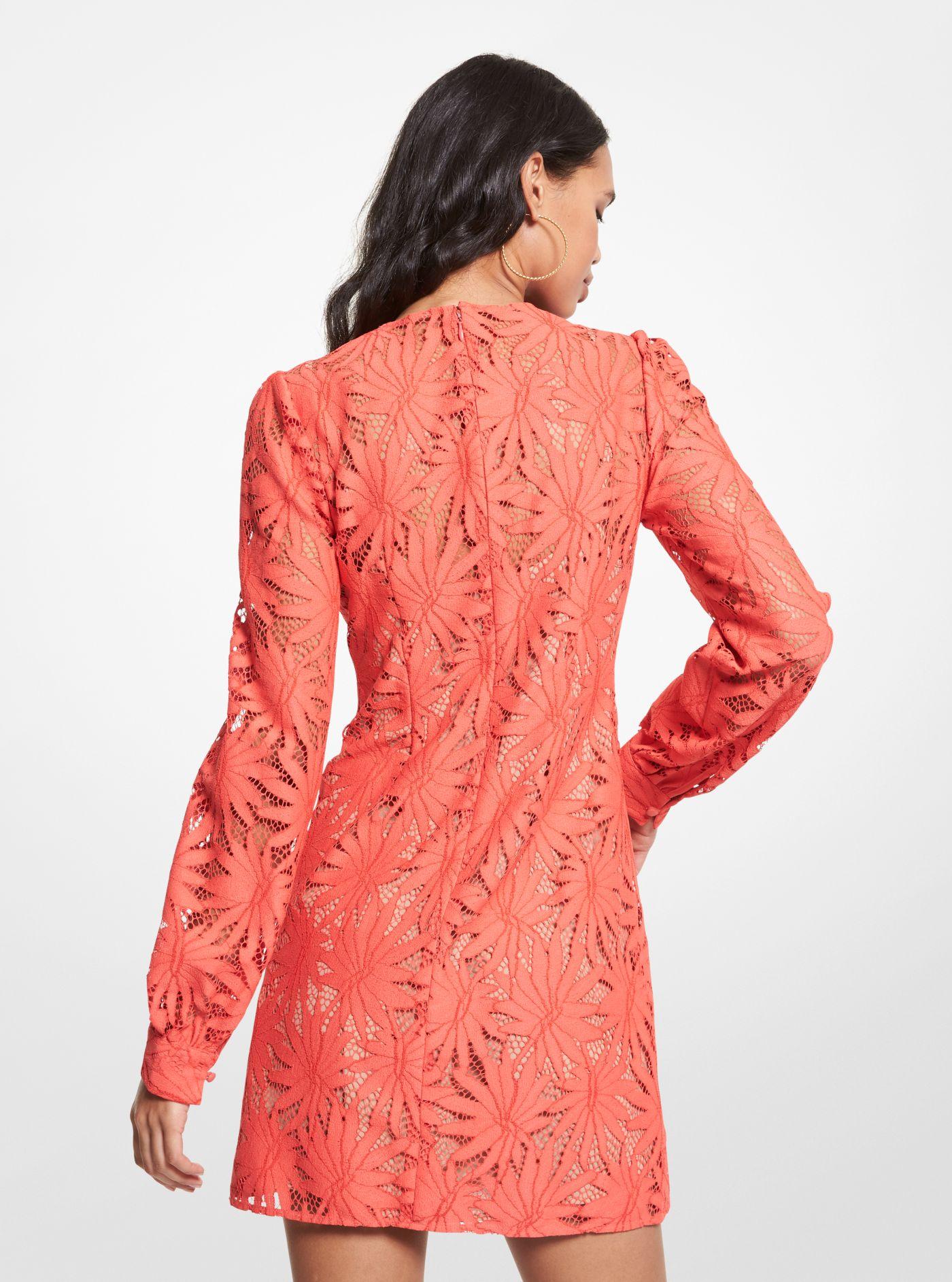 Michael Kors Palm Lace Mini Dress in Red Lyst