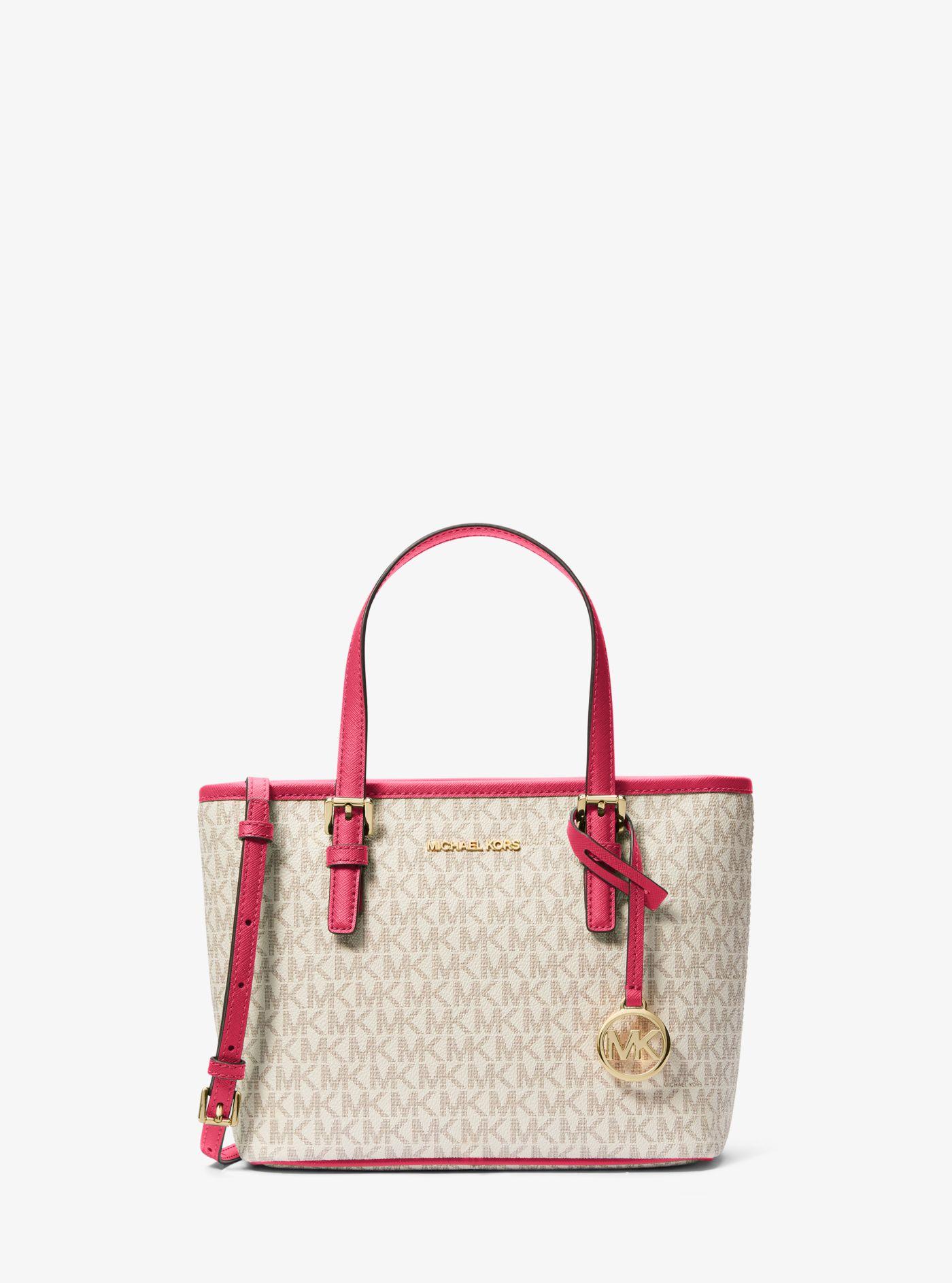 Michael Kors Jet Set Travel Extra-small Logo Top-zip Tote Bag in Pink | Lyst