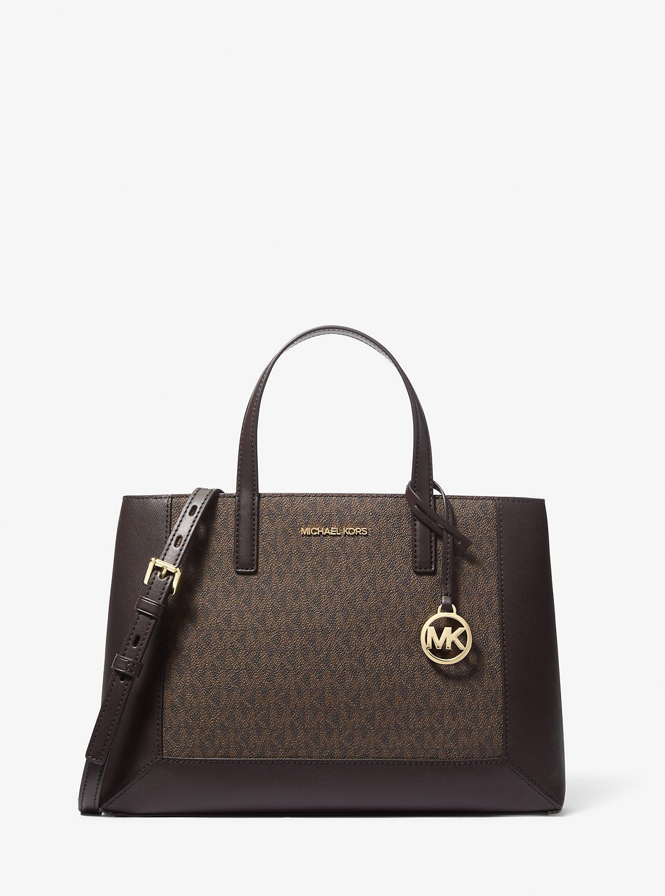 Kors Handbags Camille Large Logo And Leather Satchel MICHAEL