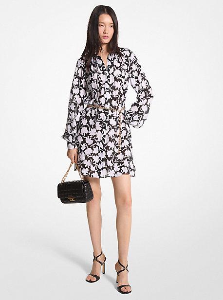 MICHAEL Michael Kors Floral Georgette Midi Dress in White Lyst