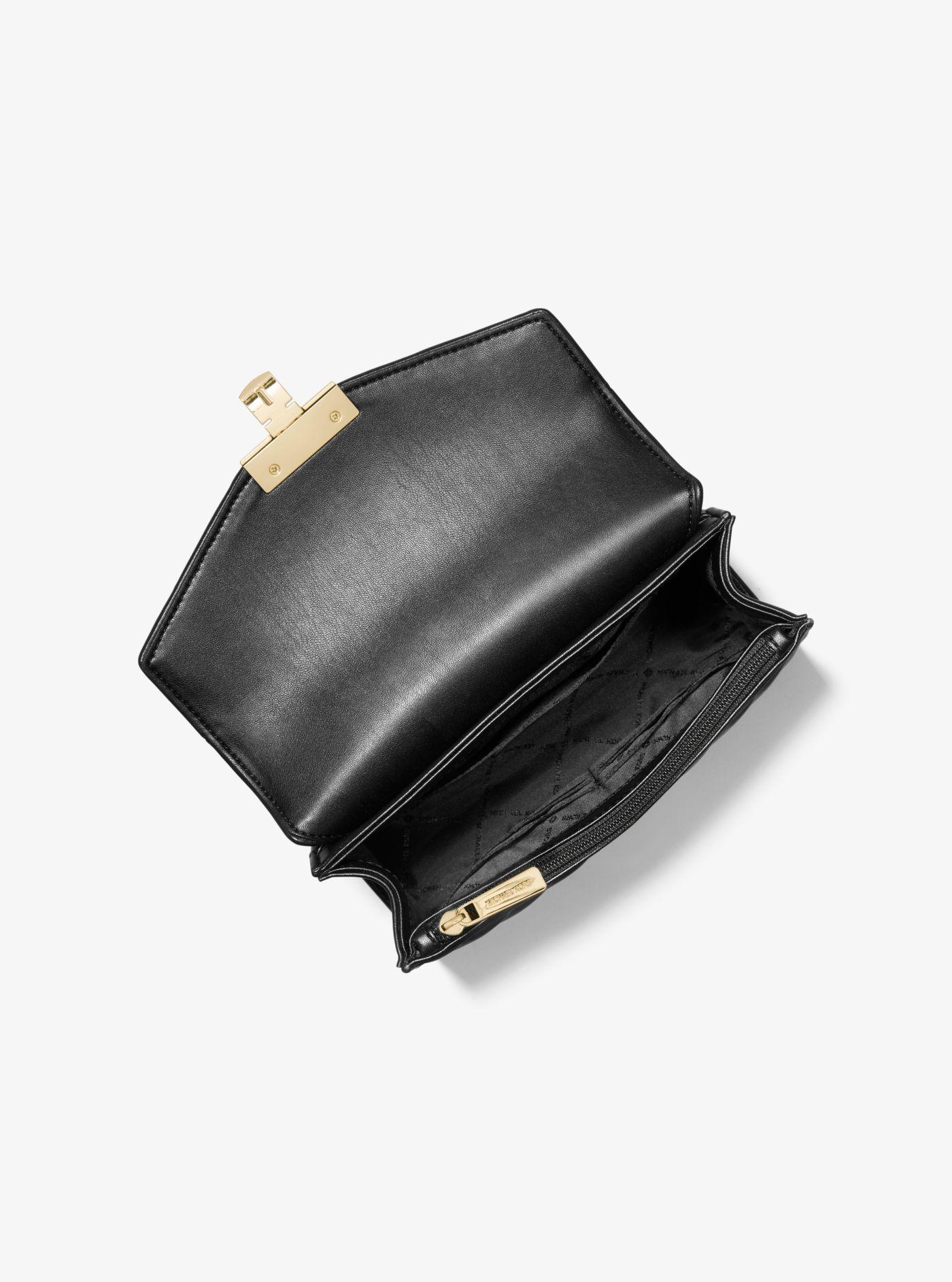 Michael Kors Rose Medium Quilted Shoulder Bag in Black | Lyst