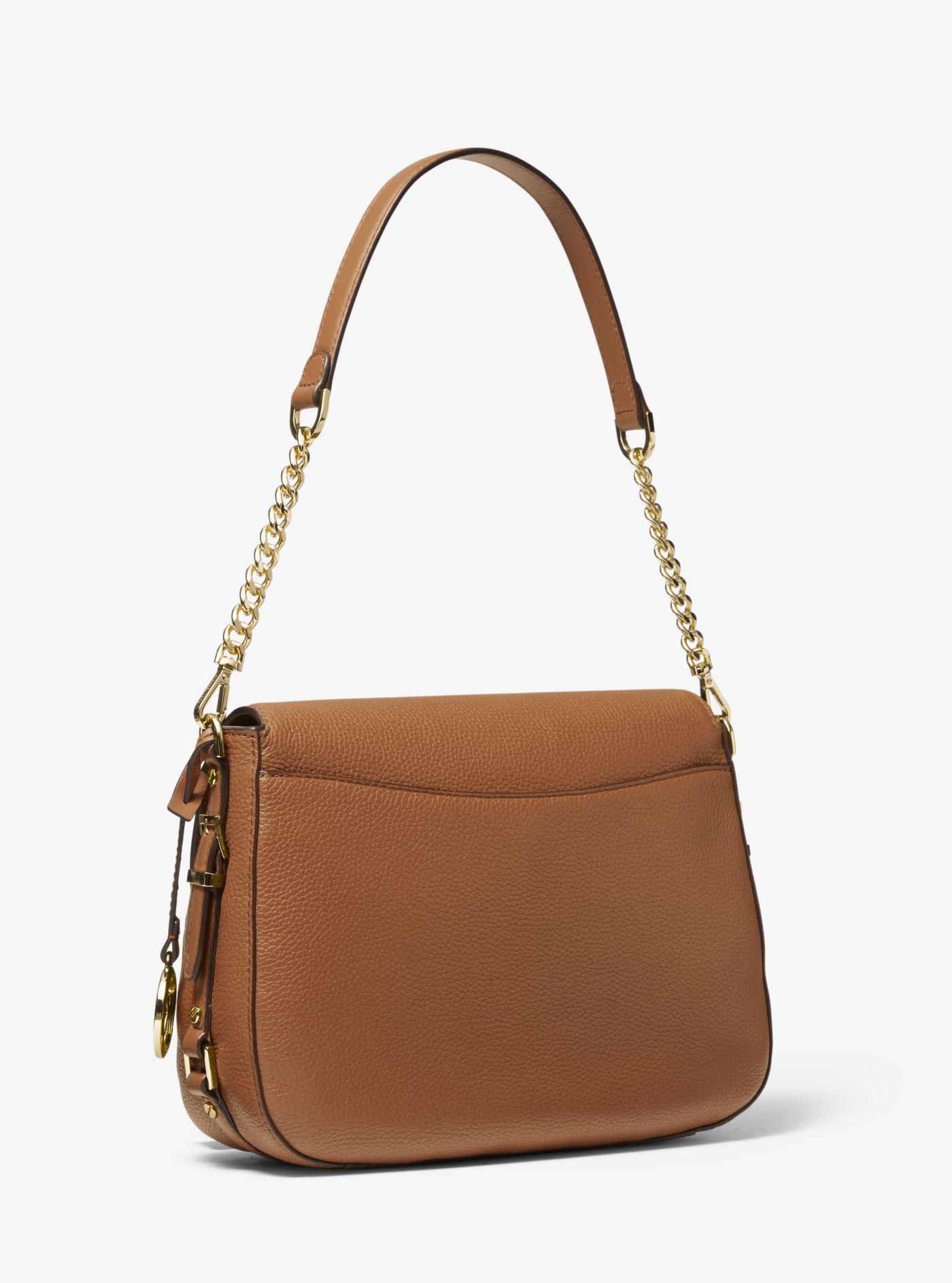 michael michael kors bedford legacy medium pebbled leather shoulder bolsa