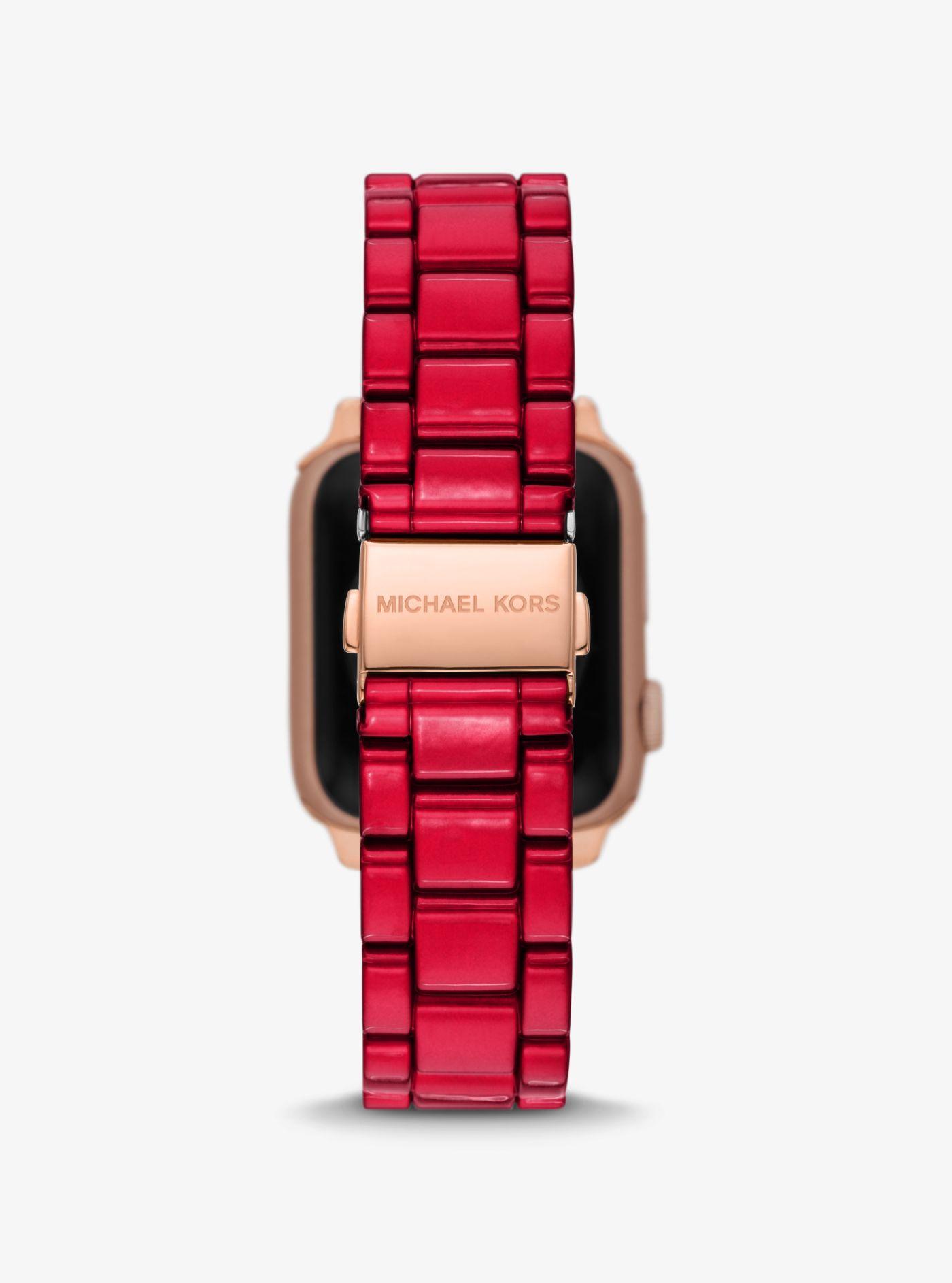 Michael Kors Red-coated Stainless Steel Strap For Apple Watch® | Lyst