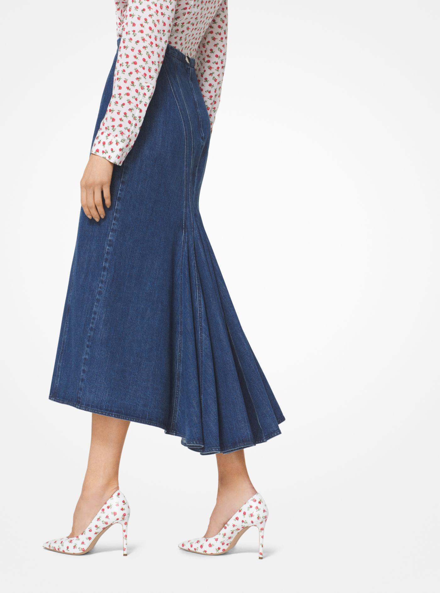 fishtail denim skirt
