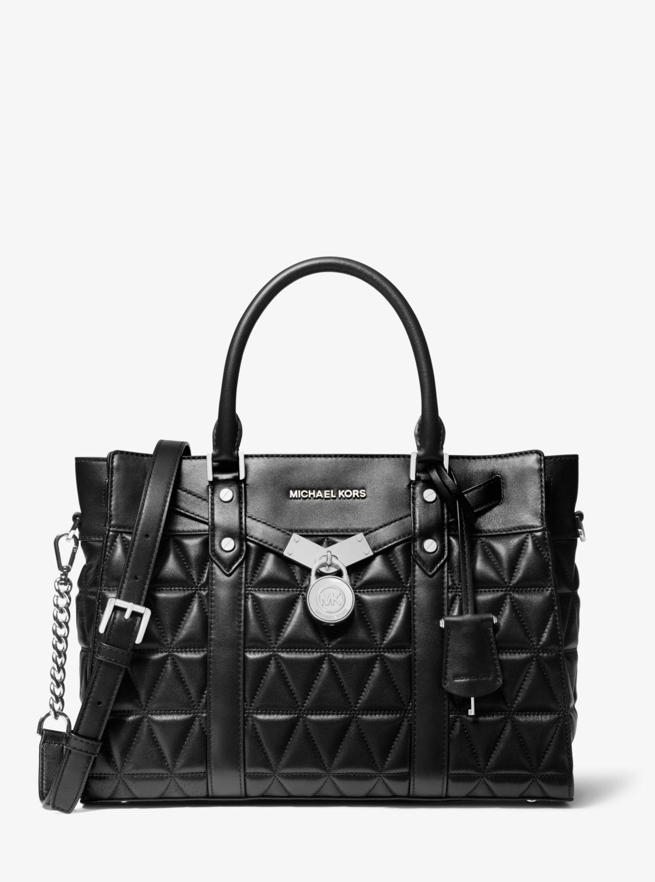 Bolso Satchel Nouveau Hamilton Grande De Piel Acolchada Michael Kors de  Cuero de color Negro | Lyst