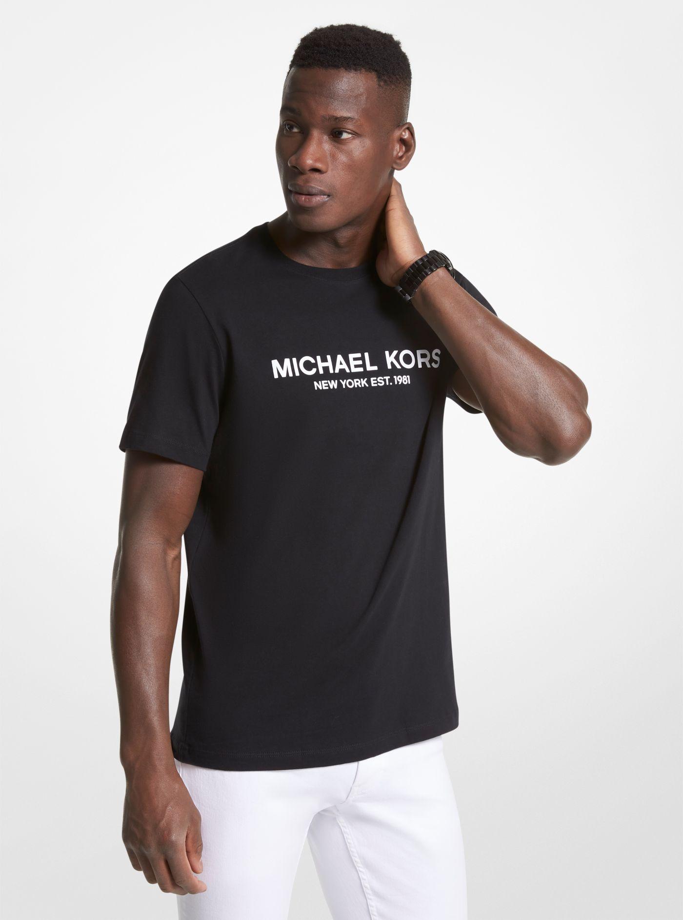 Michael Kors Logo Cotton T-shirt in Black for Men | Lyst