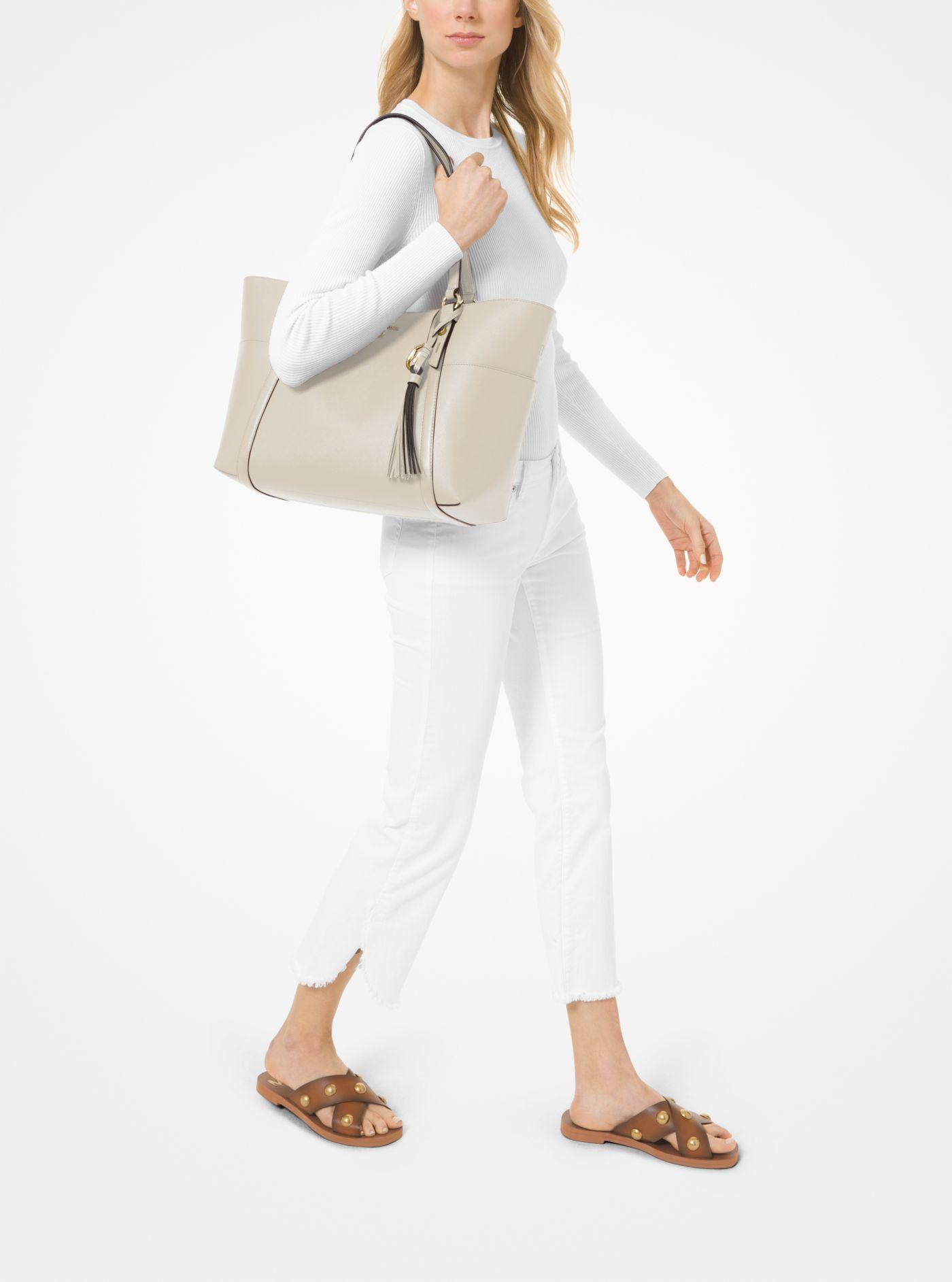 MICHAEL Michael Kors Sullivan Large Saffiano Leather Tote Bag in Natural |  Lyst