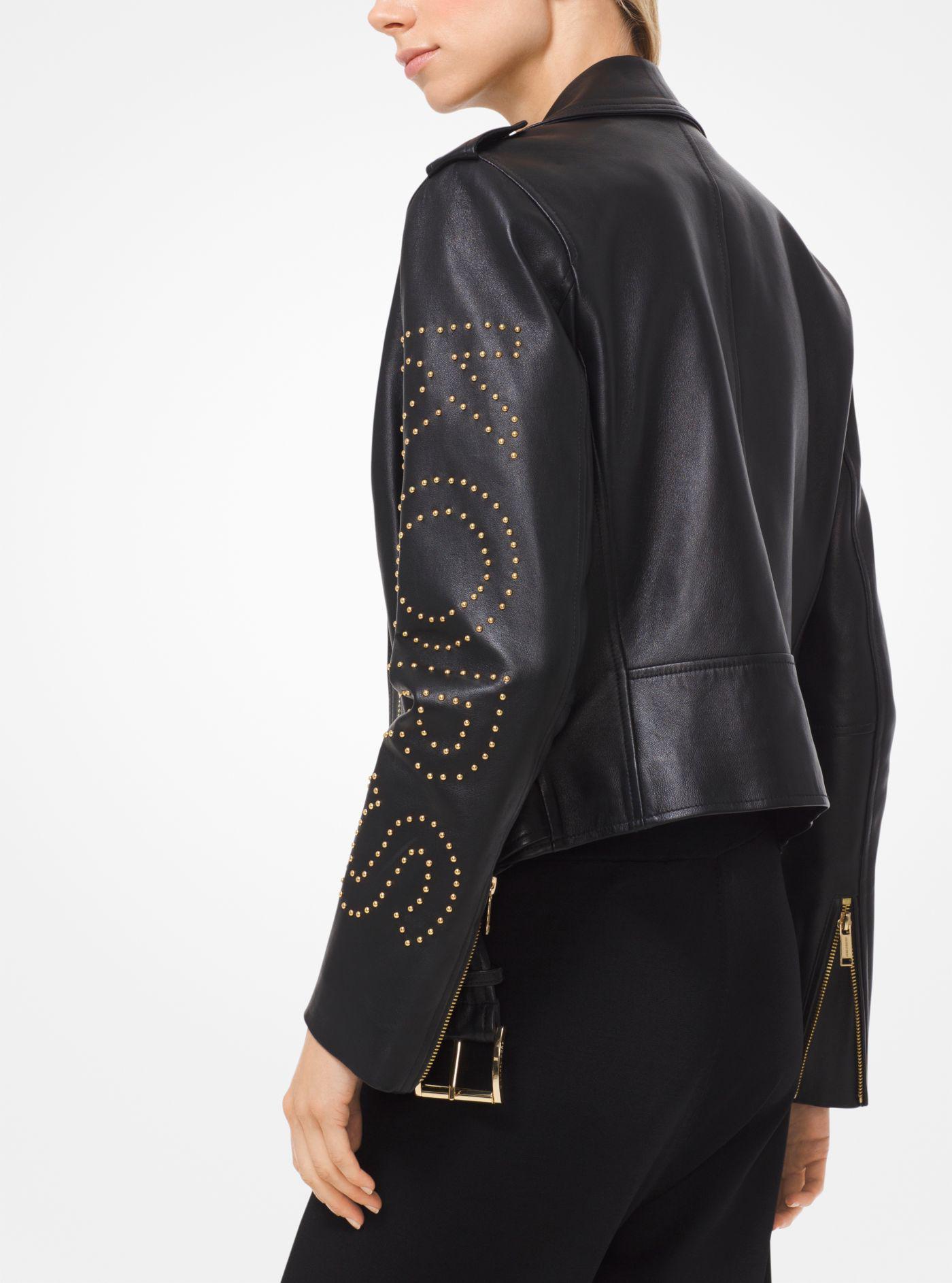 michael michael kors textured leather moto jacket