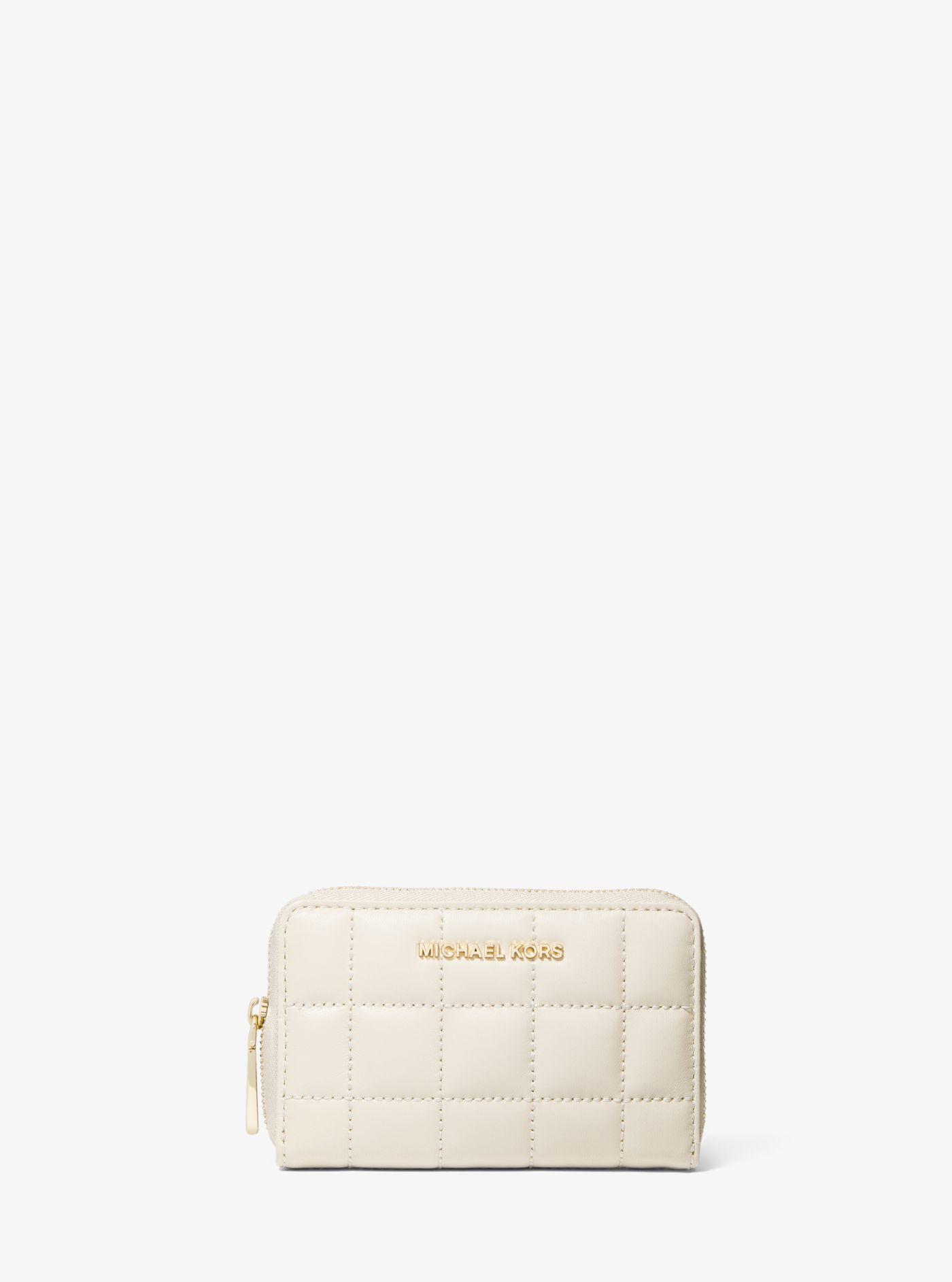 Michael Kors Small Quilted Leather Wallet in lt Cream (Natural) - Lyst