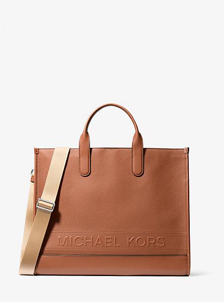 Michael Kors Hudson Pebbled Leather Tote Bag in Brown for