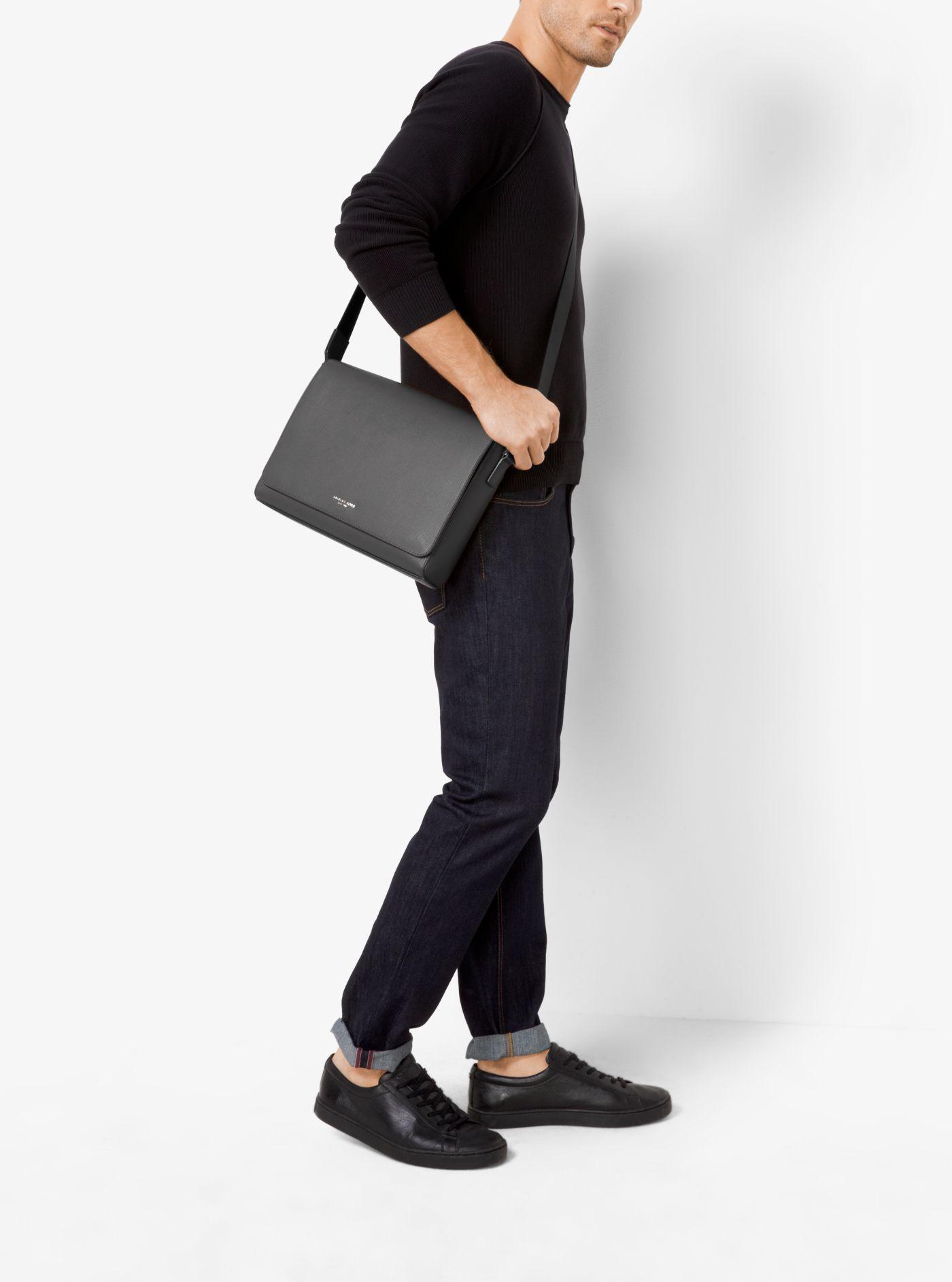 Harrison medium leather messenger bag sale