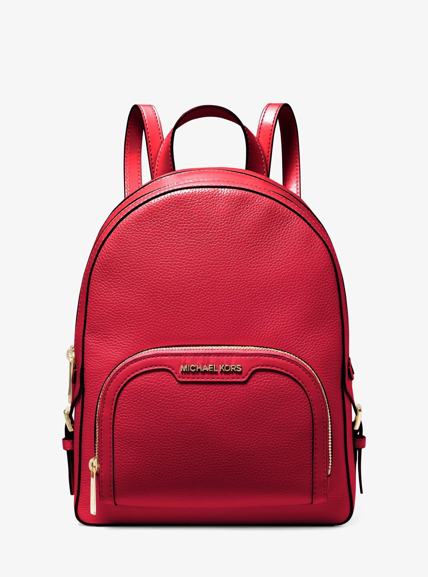 Michael Kors Jaycee Medium Pebbled Leather Backpack in Red Lyst