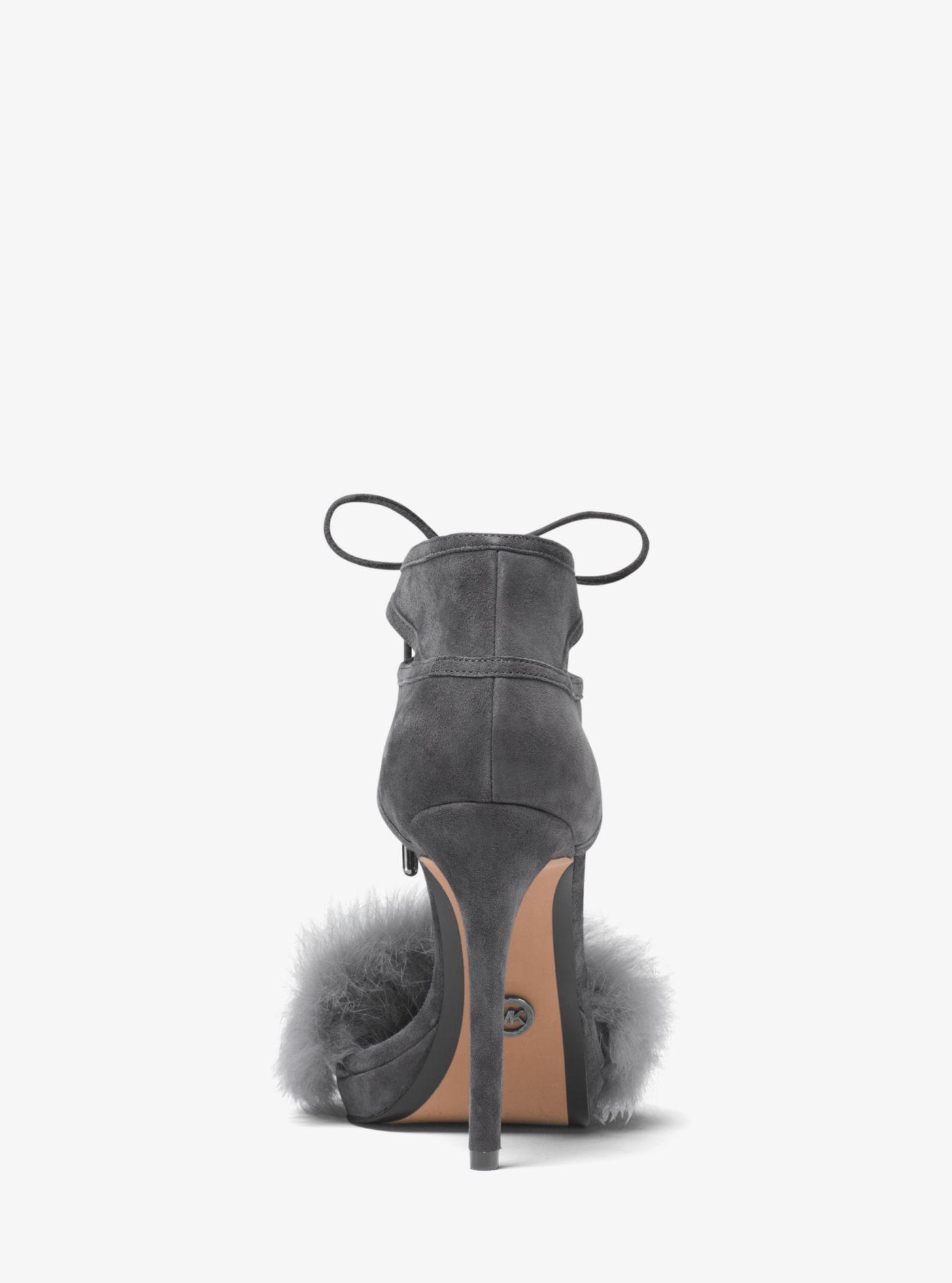 remi fur and suede sandal