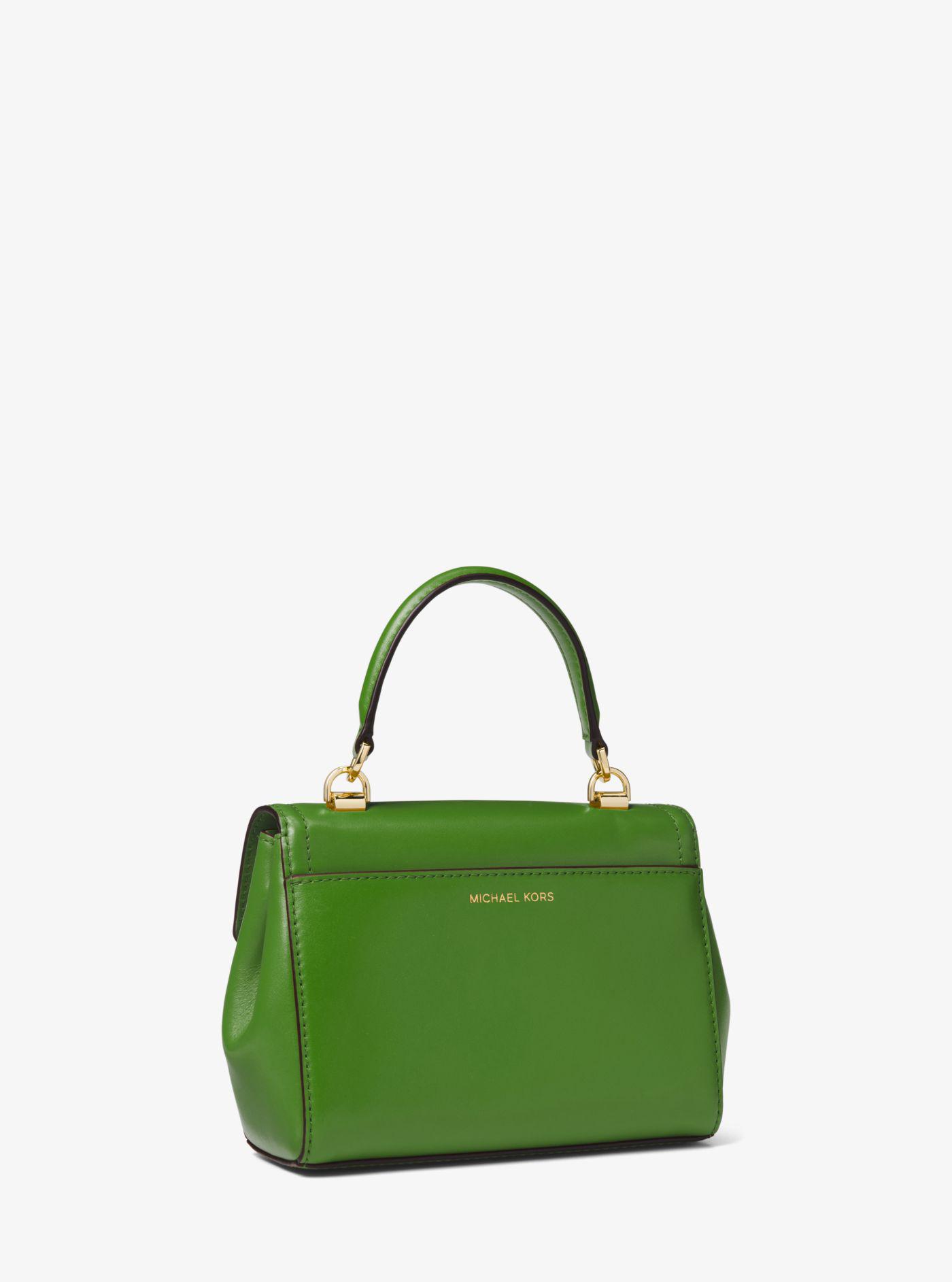 Michael Kors Ava Extra-small Leather Crossbody Bag in Green - Lyst
