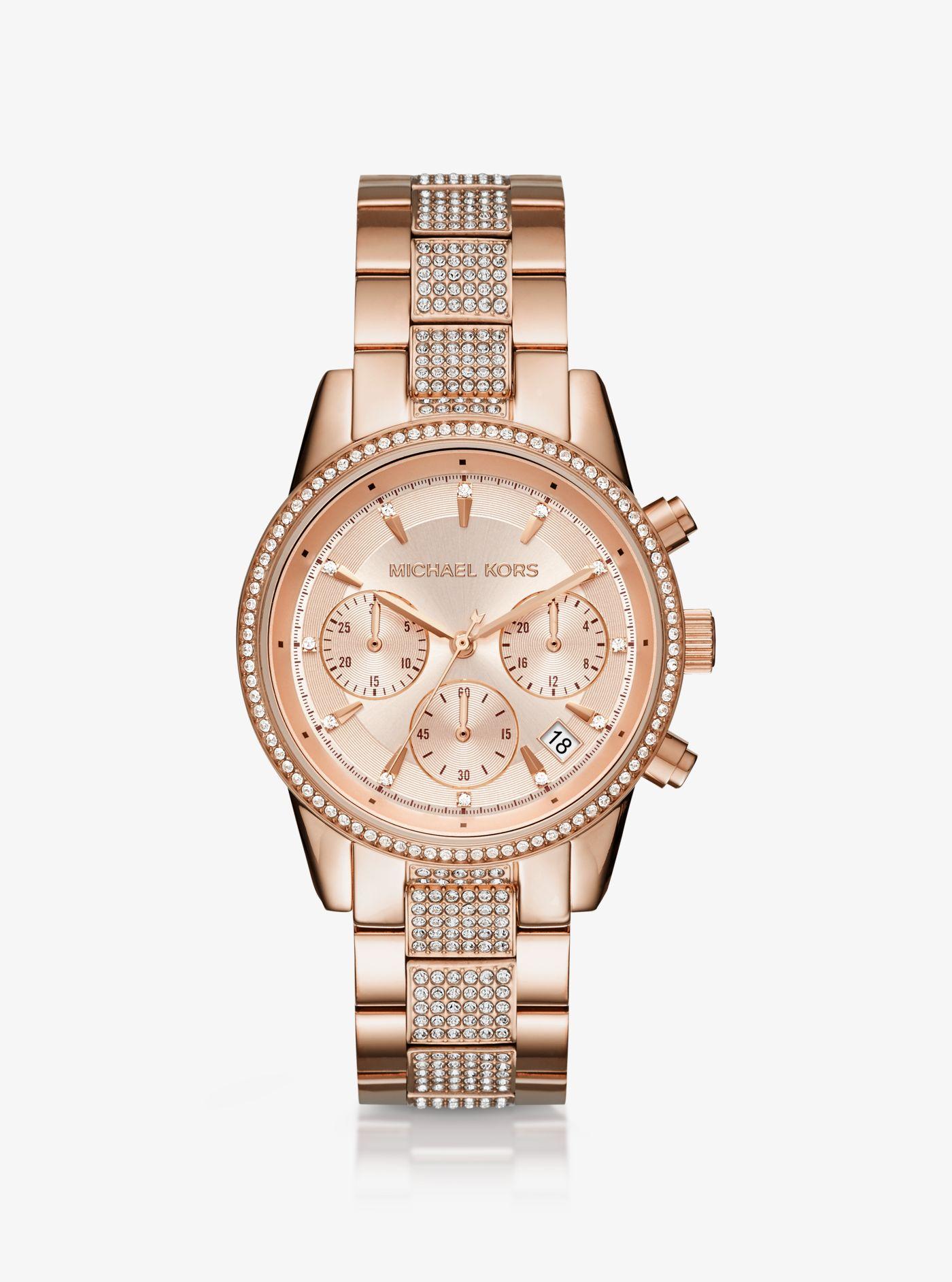 Michael Kors Ritz Pavé Rose Gold-tone 