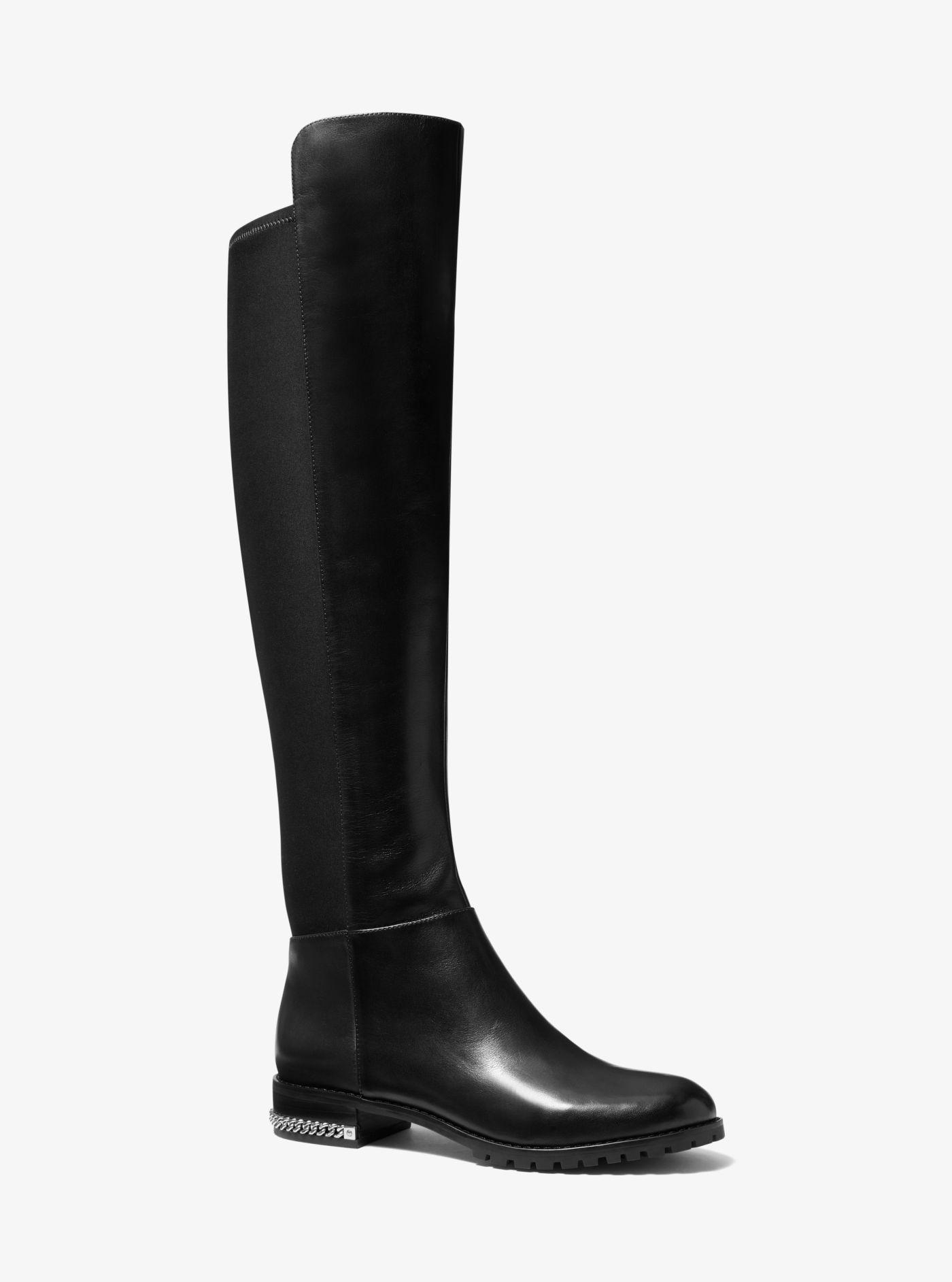 Michael Kors Sabrina Stretch Leather Boot in Black | Lyst