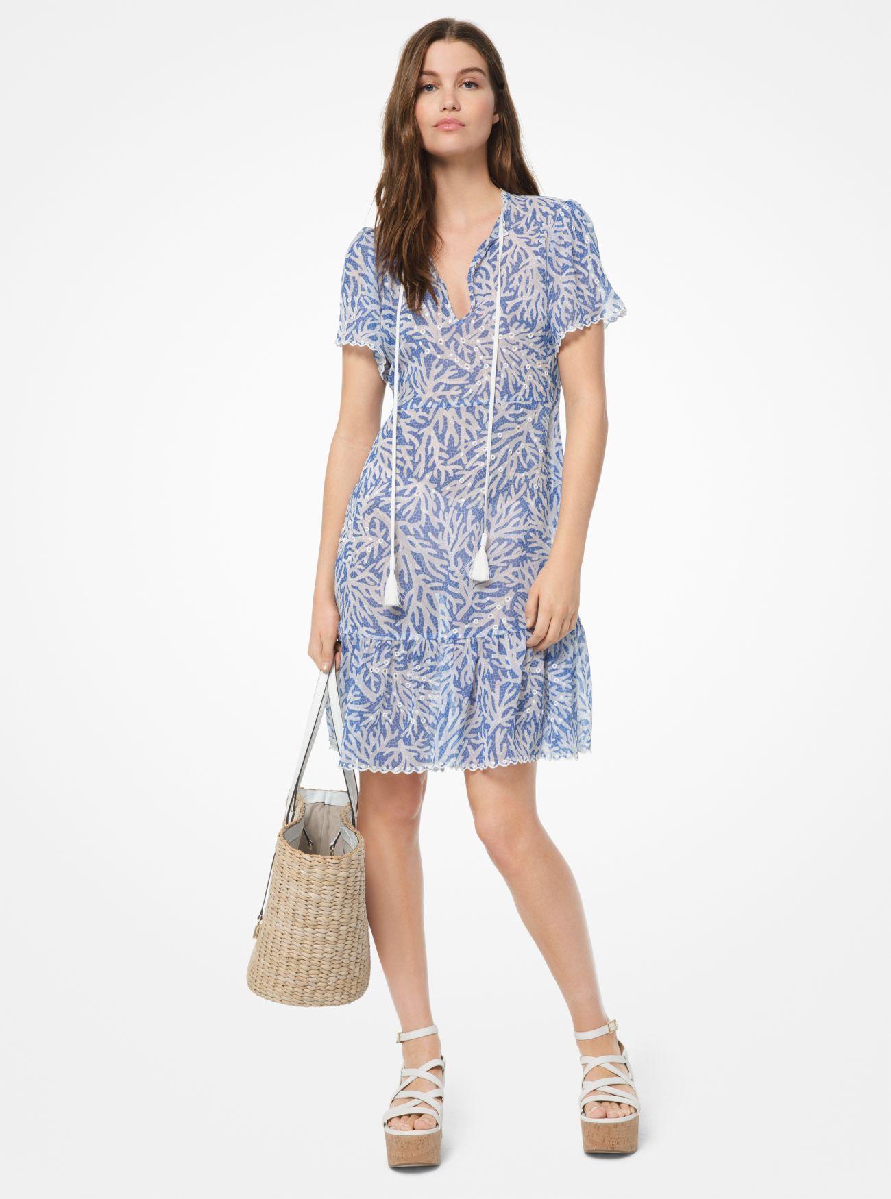 Coral Mosaic Georgette Shirtdress 2024 www.oursavior gr