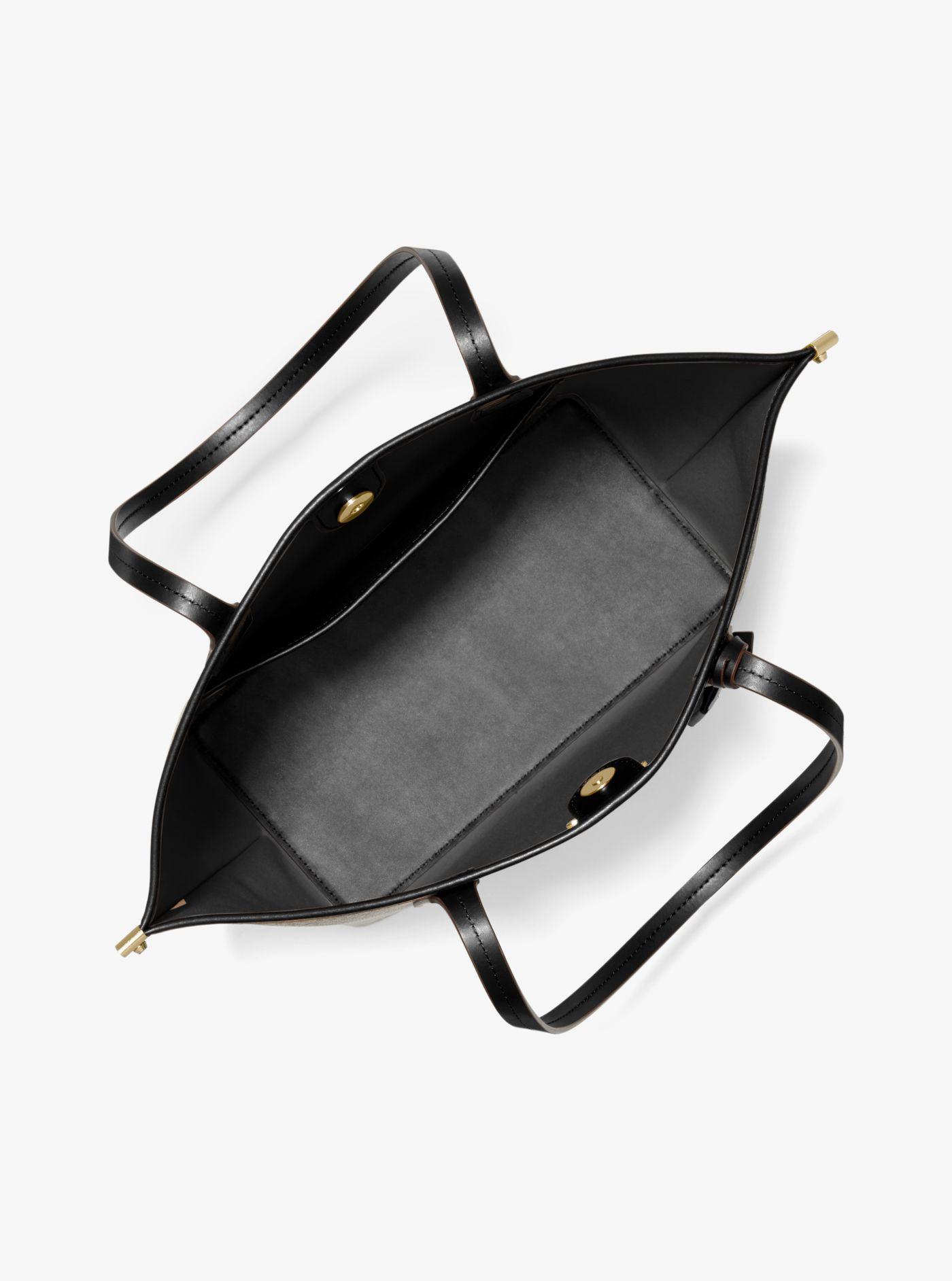 Michael Kors Jane Large Pebbled Leather Tote Bag in Black | Lyst