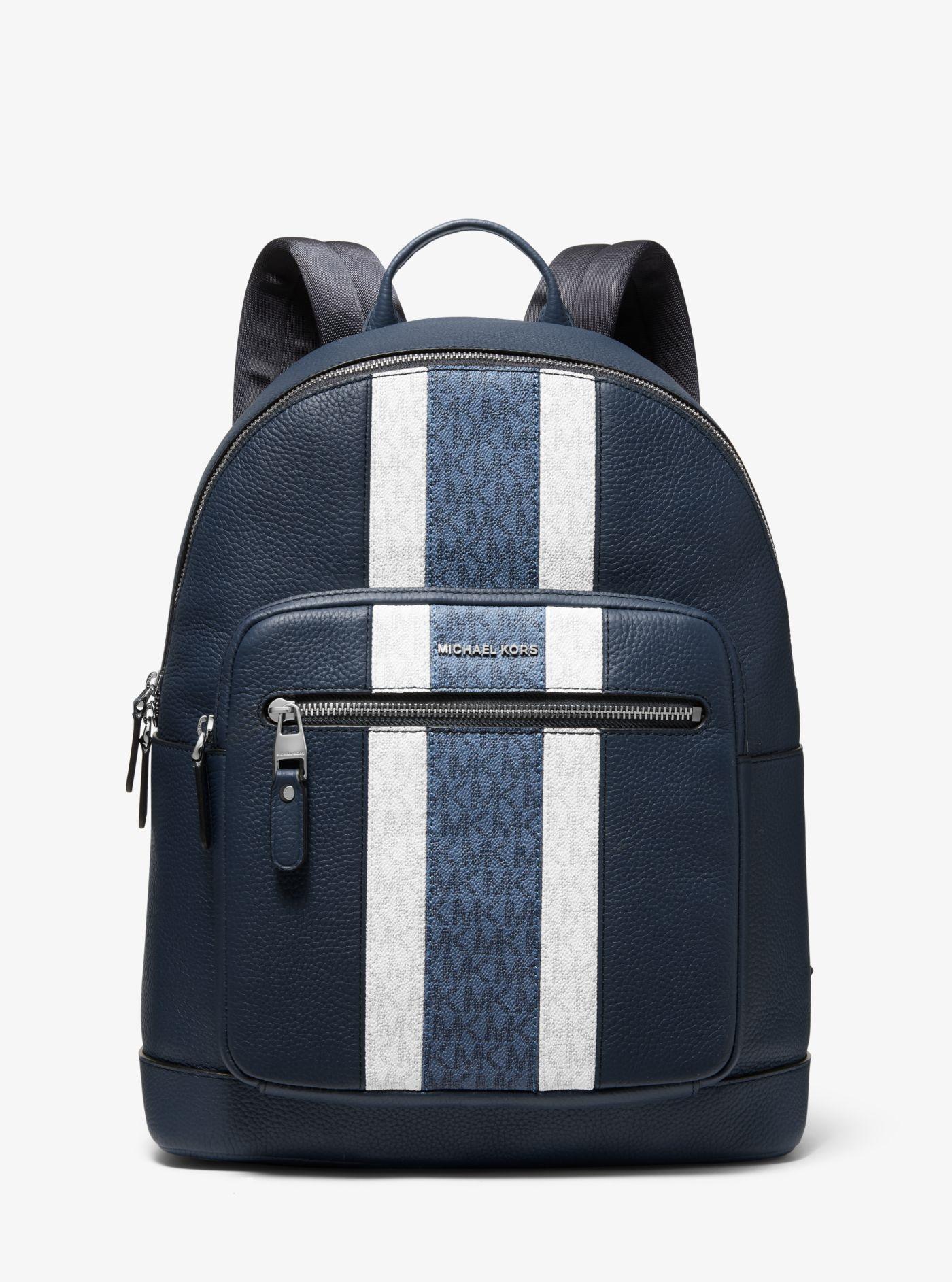 Michael kors striped backpack hotsell