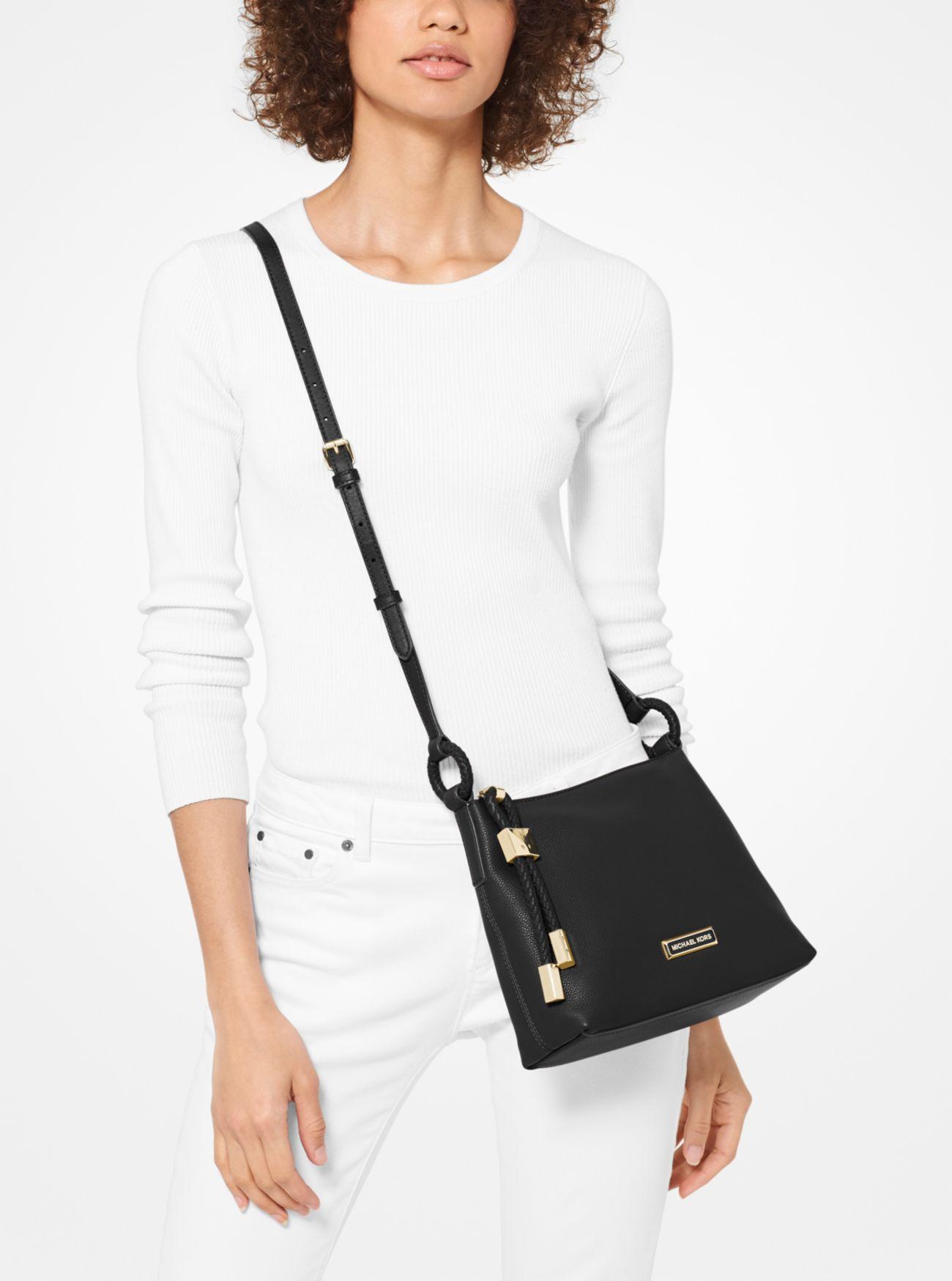 michael kors lexington large pebbled leather crossbody bolsa