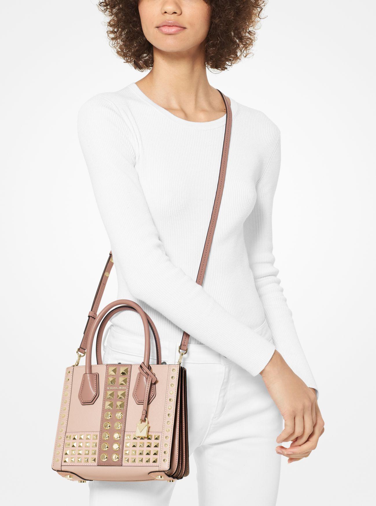 michael michael kors mercer medium butterfly embellished leather accordion crossbody bag